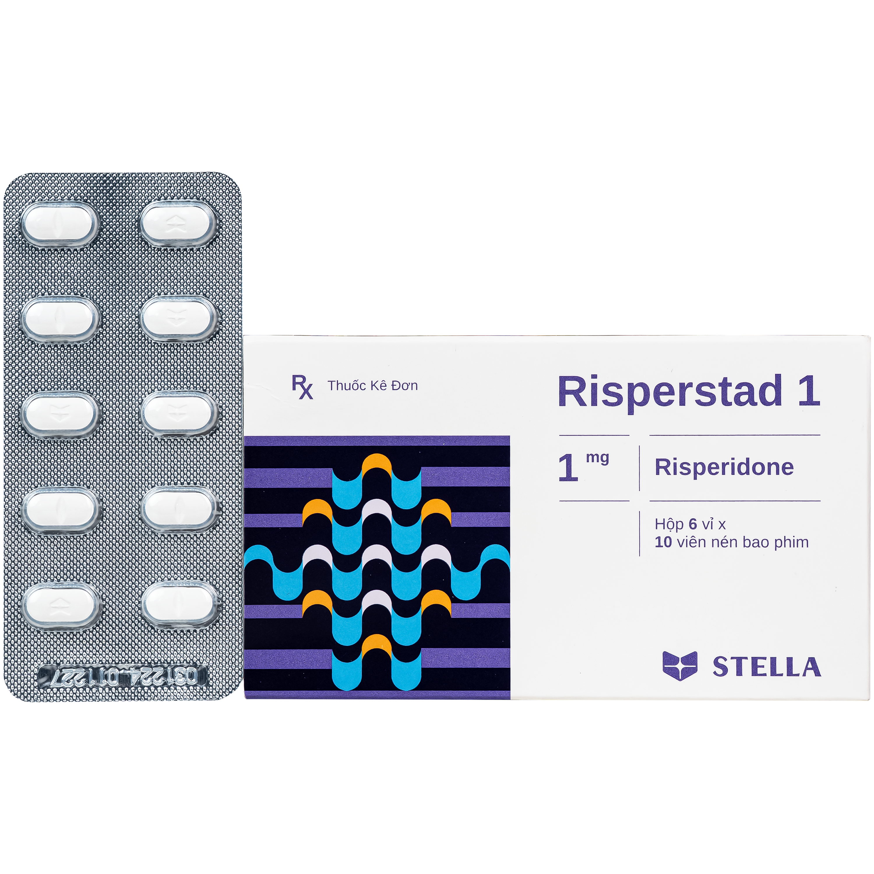 Hình ảnh Thuốc Risperstad 1 Stella điều trị bệnh tâm thần phân liệt (6 vỉ x 10 viên)