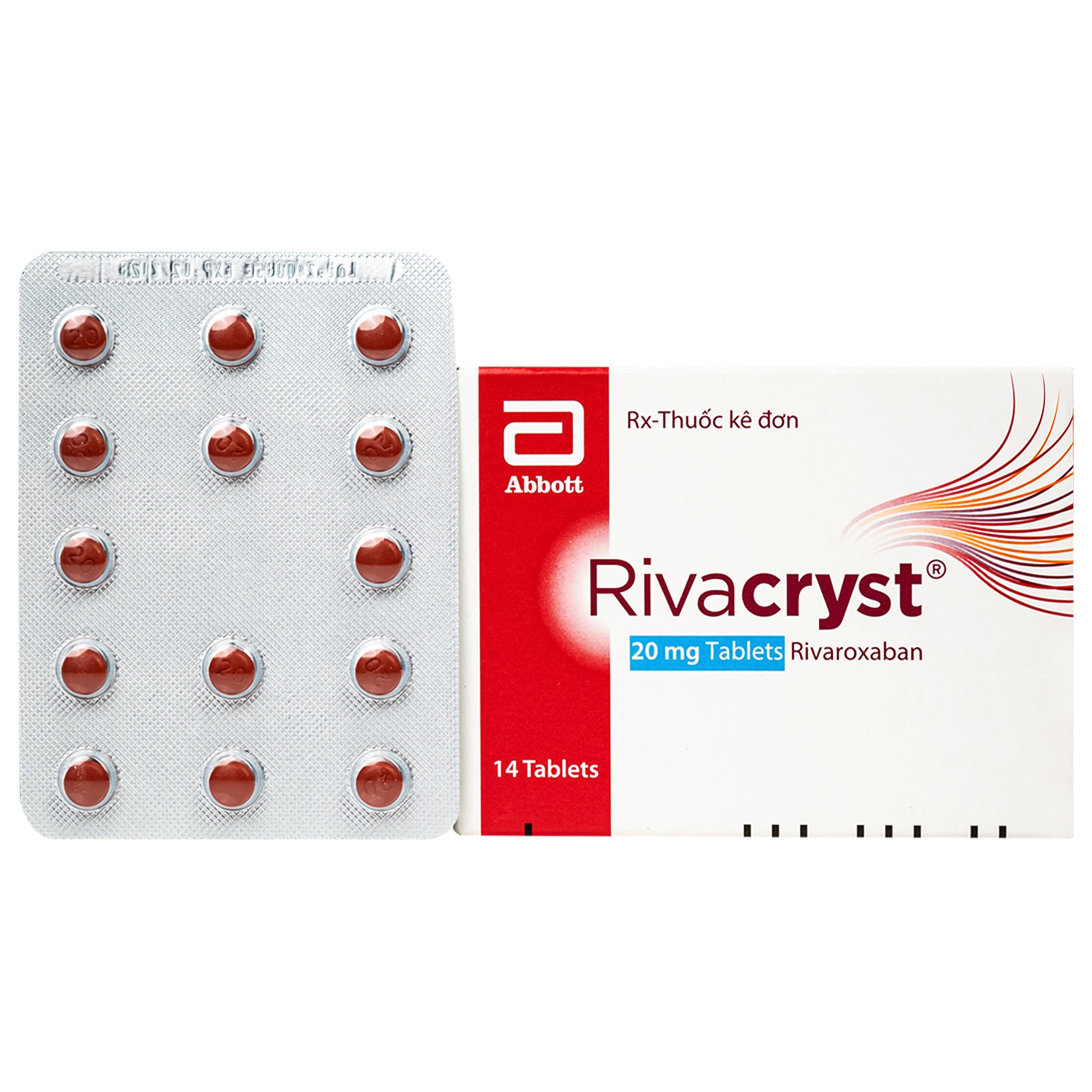 Hình ảnh Thuốc Rivacryst 20mg Abbott điều trị dự phòng đột quỵ, huyết khối tĩnh mạnh (1 vỉ x 14 viên)