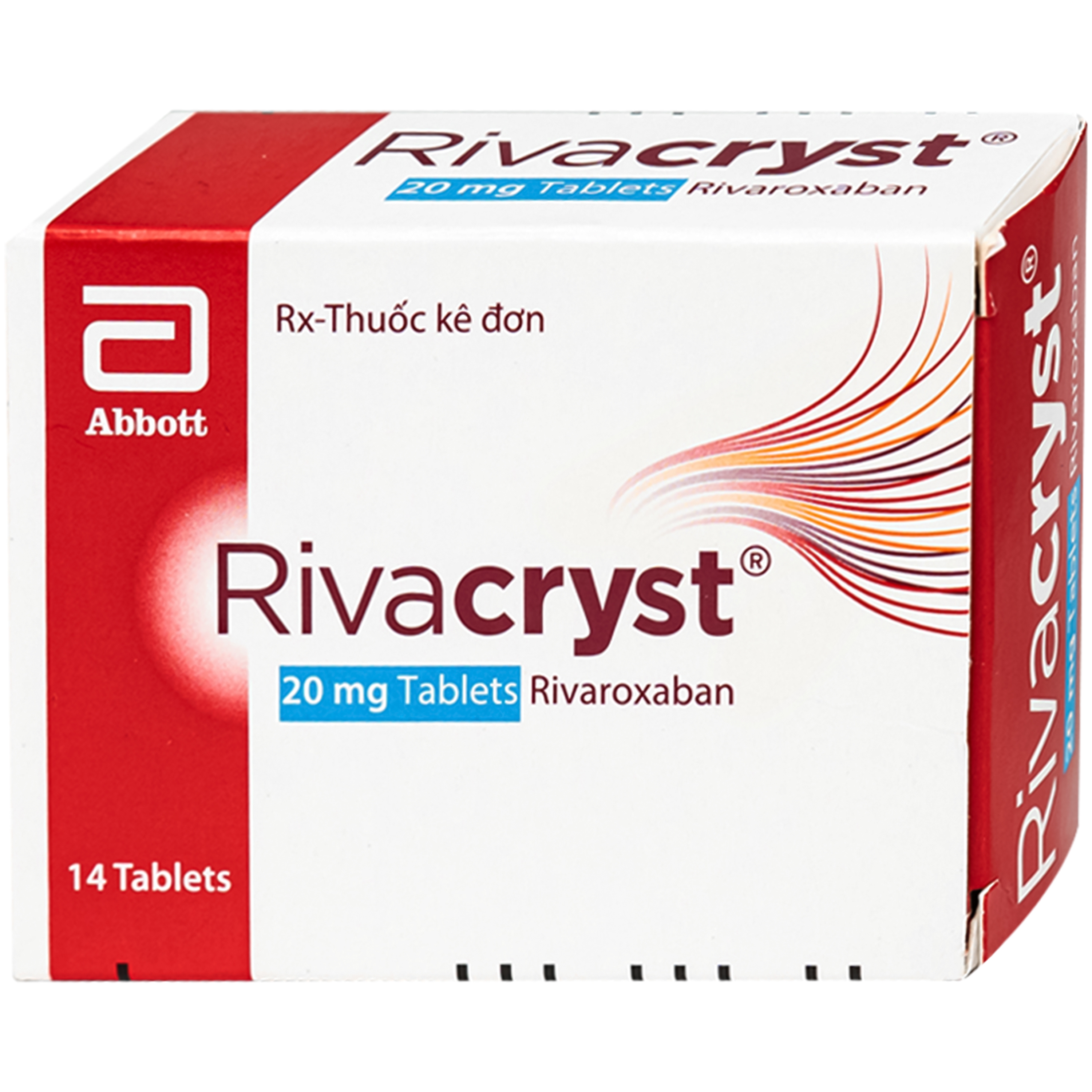 Hình ảnh Thuốc Rivacryst 20mg Abbott điều trị dự phòng đột quỵ, huyết khối tĩnh mạnh (1 vỉ x 14 viên)
