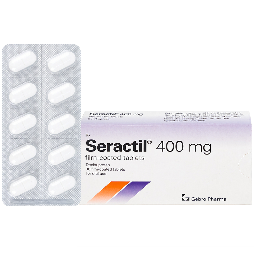 Hình ảnh Thuốc Seractil 400mg điều trị viêm xương khớp , đau bụng hành kinh (3 vỉ x 10 viên)