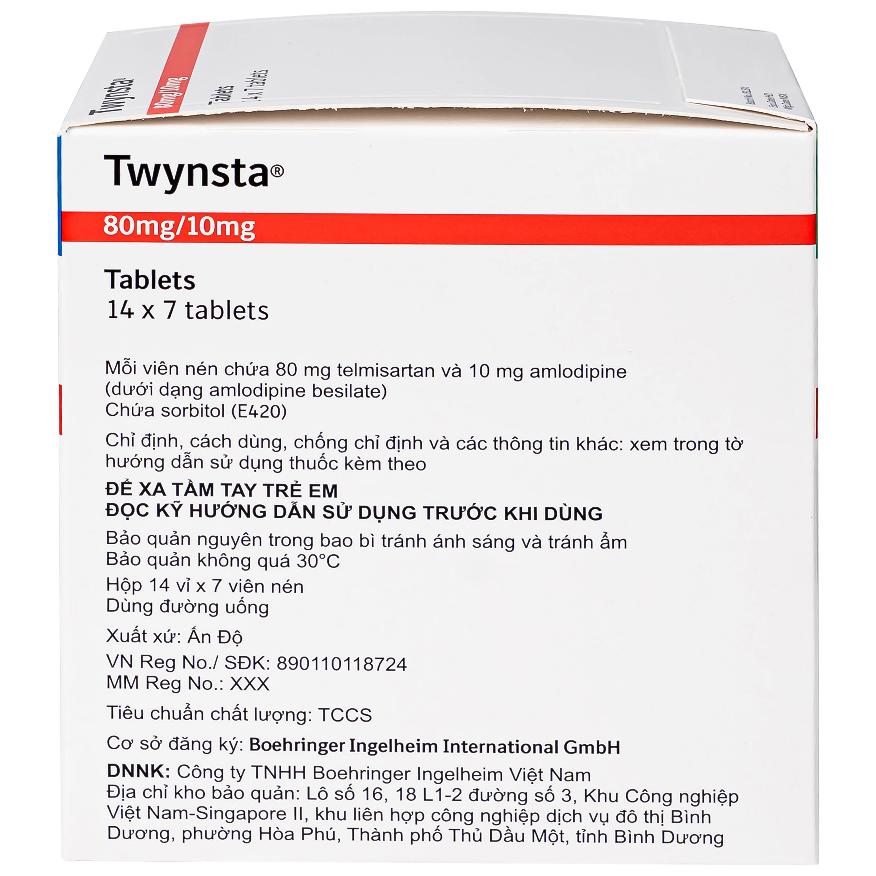 Hình ảnh Thuốc Twynsta 80mg/10mg Boehringer điều trị tăng huyết áp vô căn (14 vỉ x 7 viên)