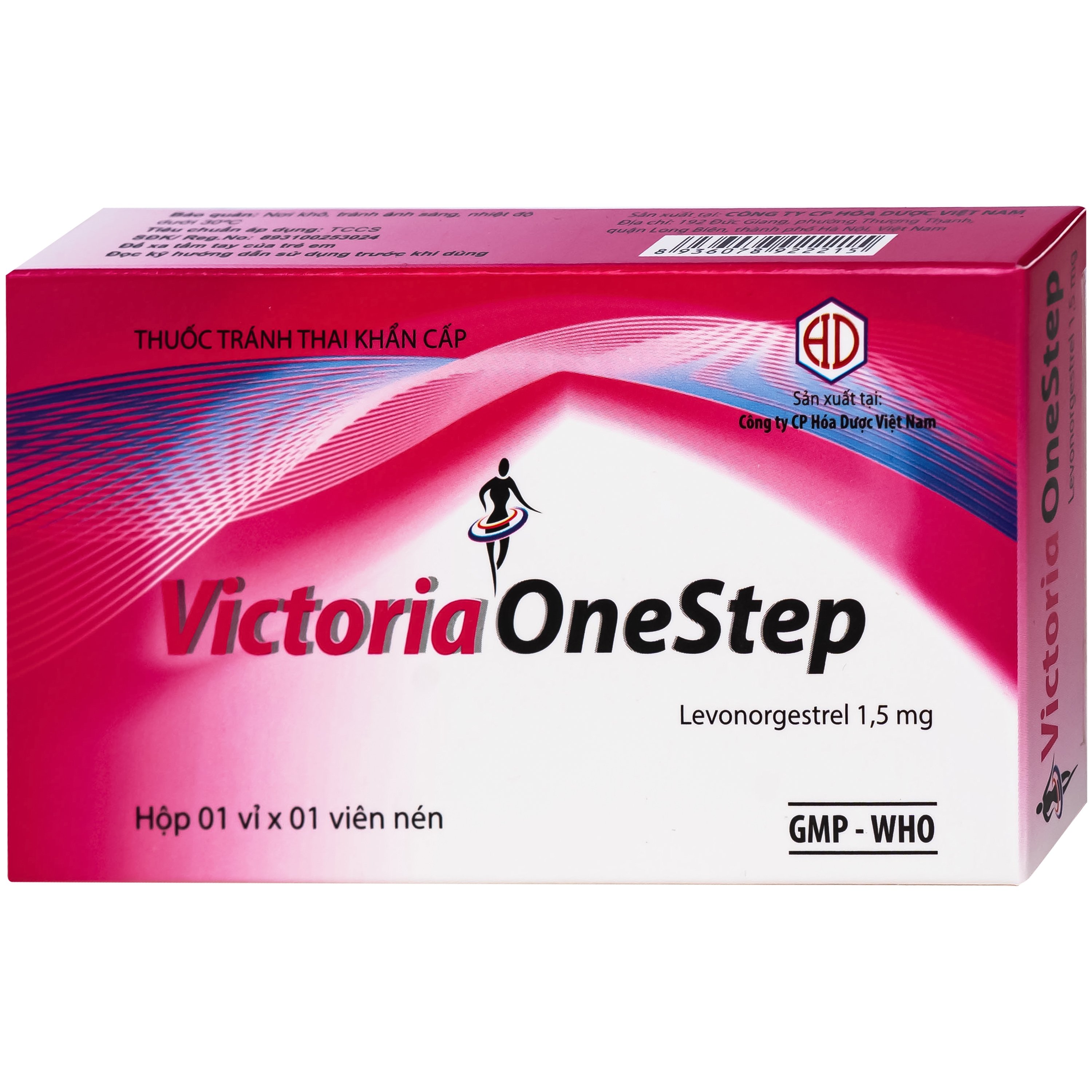 Hình ảnh Thuốc Victoria 1,5mg Hóa Dược dùng để tránh thai khẩn cấp, dùng trong vòng 72 giờ sau giao hợp (1 vỉ x 1 viên)