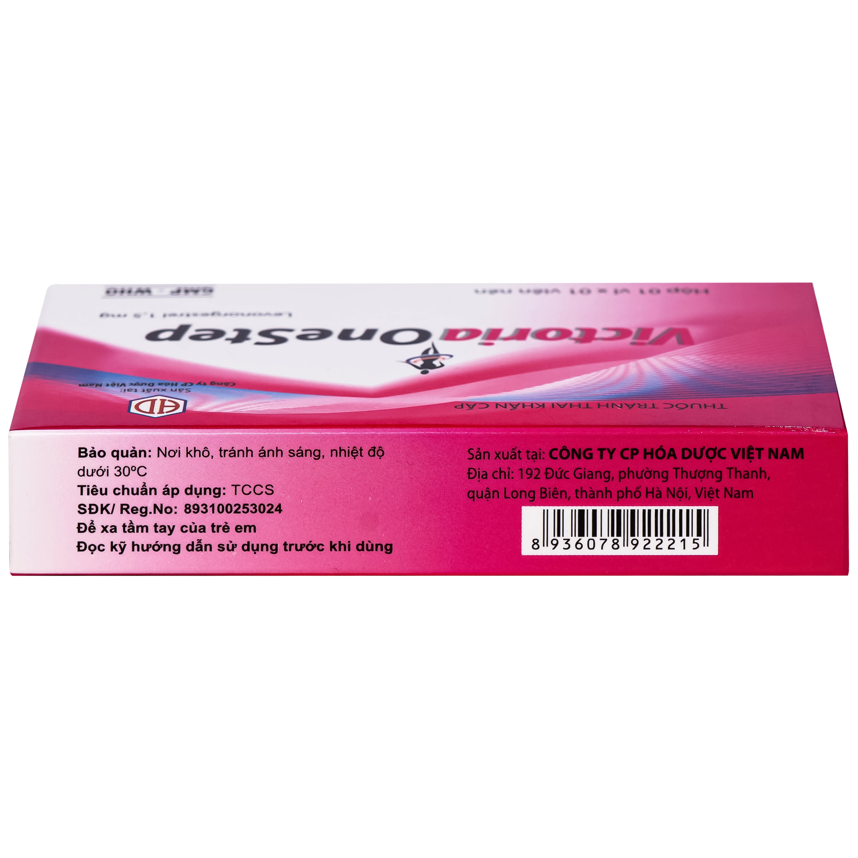 Hình ảnh Thuốc Victoria 1,5mg Hóa Dược dùng để tránh thai khẩn cấp, dùng trong vòng 72 giờ sau giao hợp (1 vỉ x 1 viên)