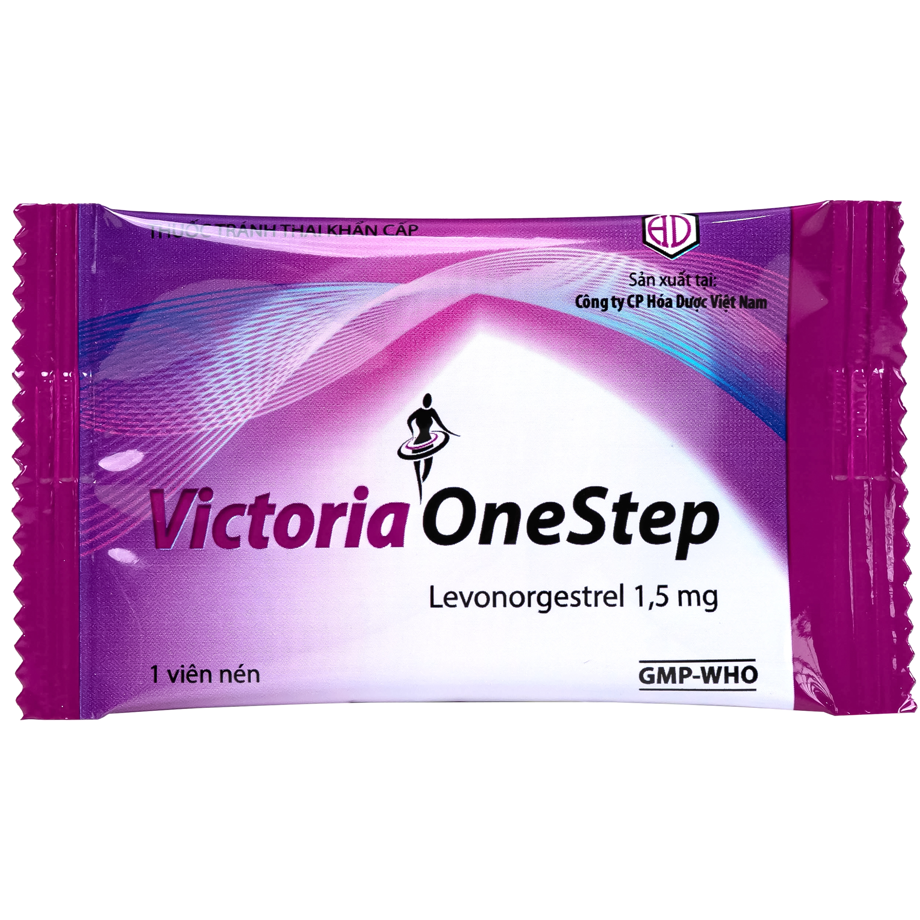 Hình ảnh Thuốc Victoria 1,5mg Hóa Dược dùng để tránh thai khẩn cấp, dùng trong vòng 72 giờ sau giao hợp (1 vỉ x 1 viên)
