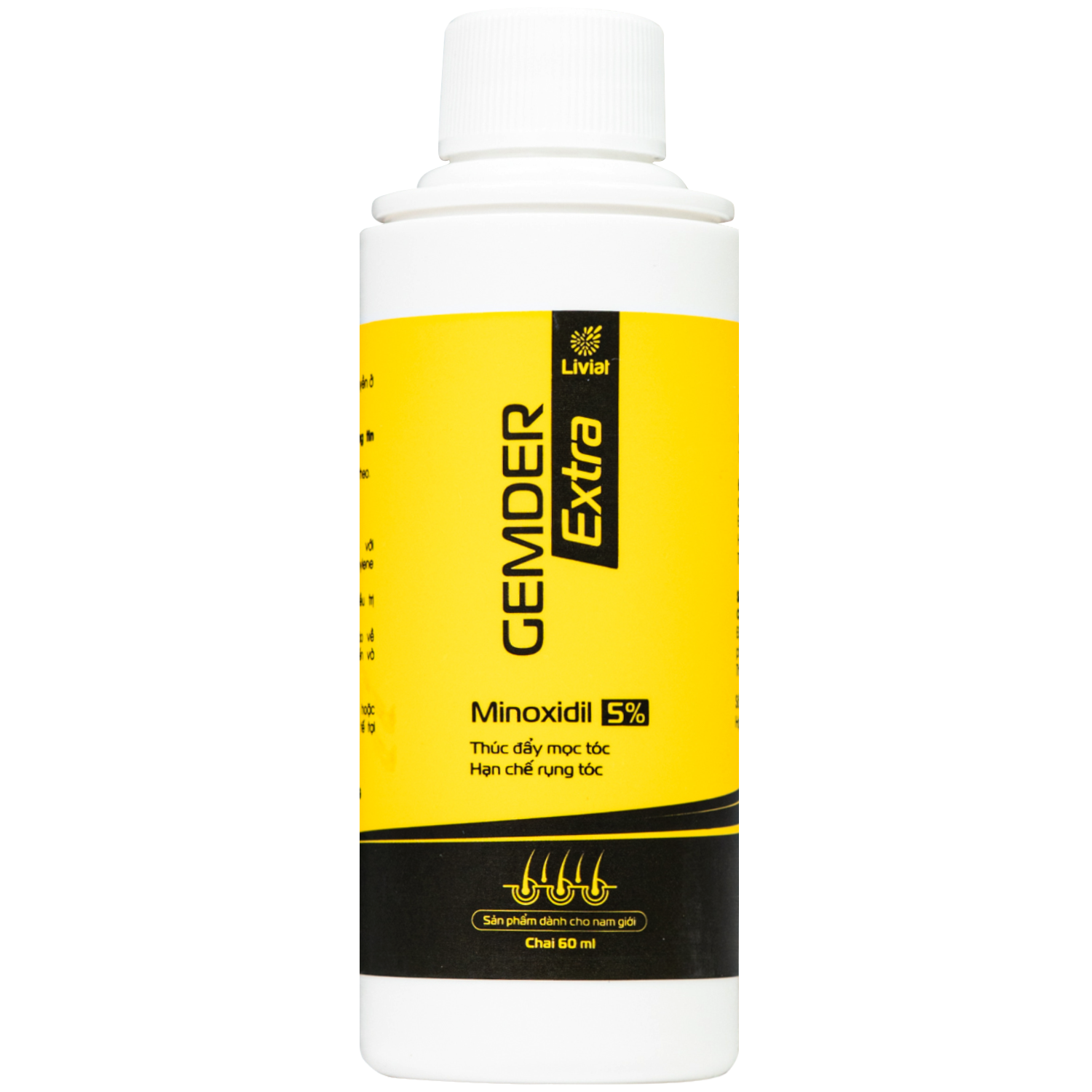 Hình ảnh Thuốc xịt mọc tóc Gemder Extra Minoxidil 5% Liviat kích thích mọc tóc và giảm gãy rụng (60ml)