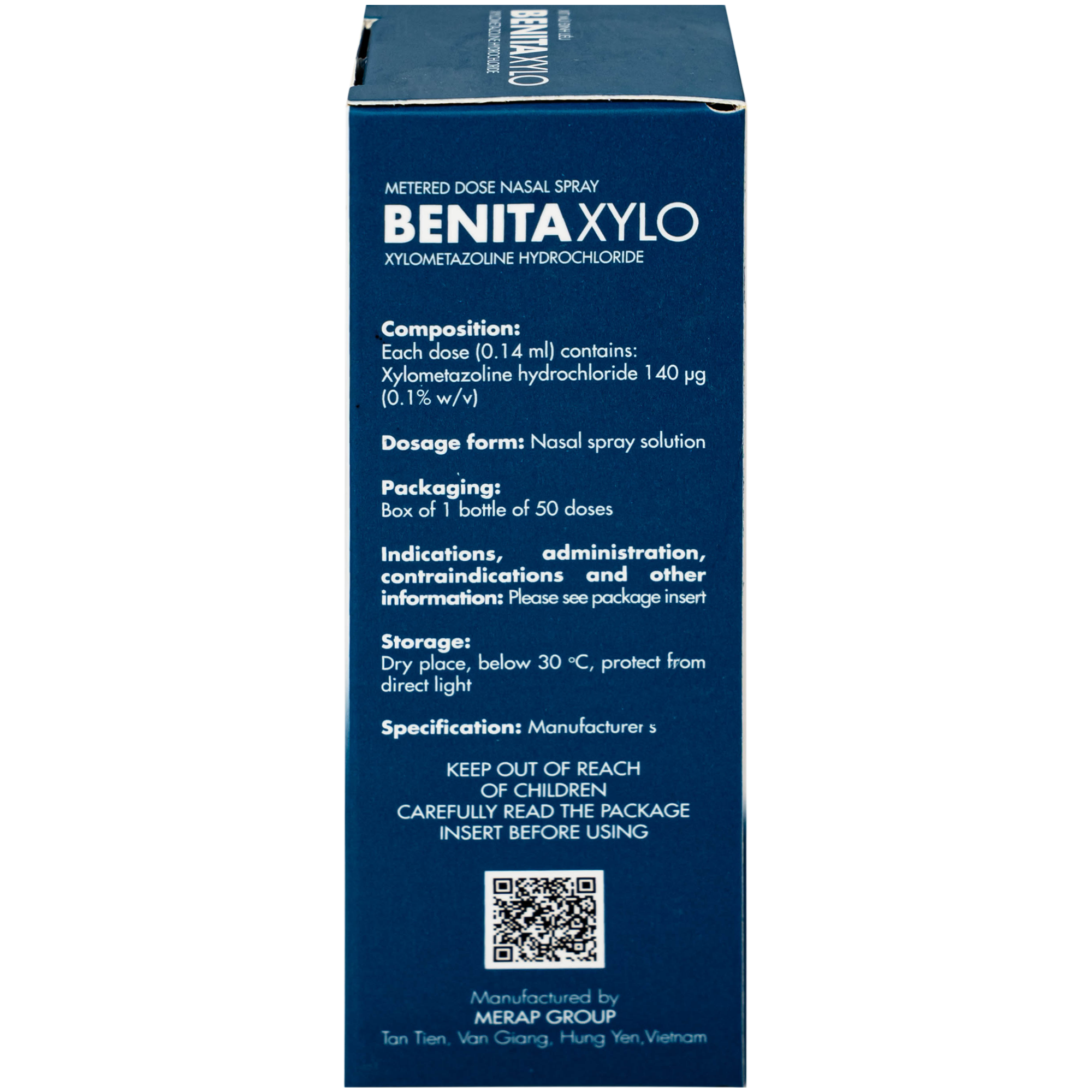 Hình ảnh Thuốc xịt mũi Benita Xylo 0.1% Meraplion điều trị nghẹt mũi, sung huyết mũi (50 liều)