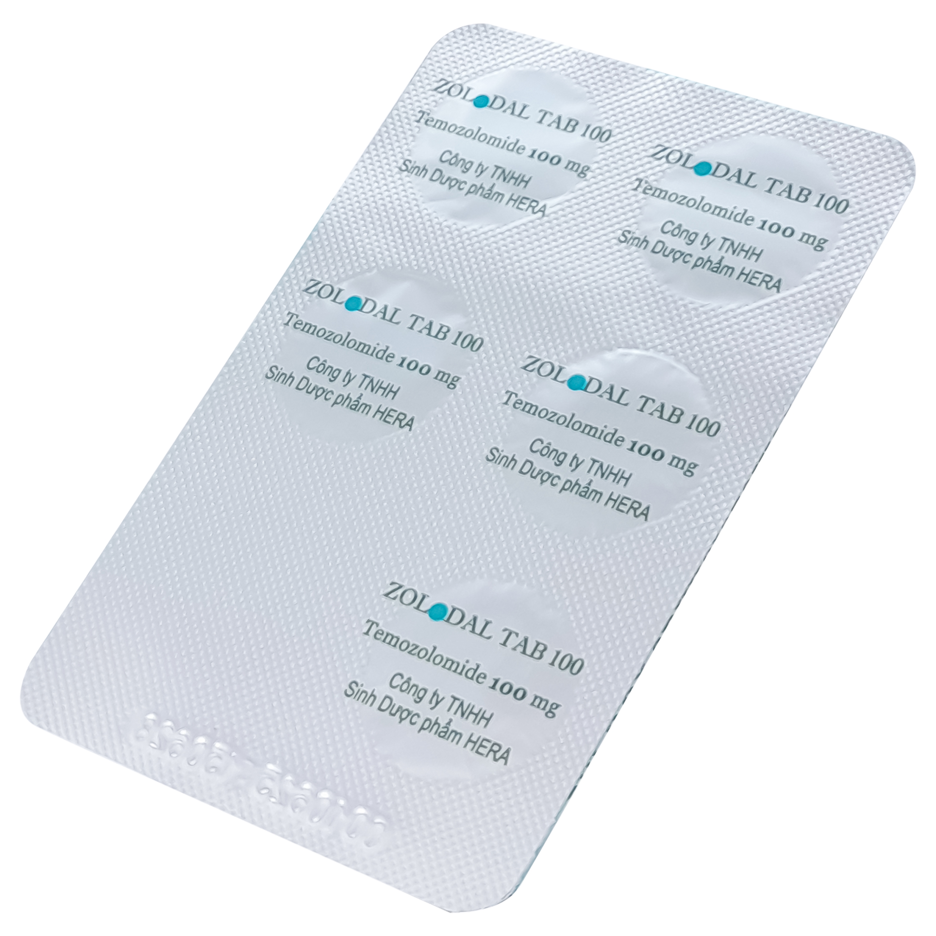 Hình ảnh Thuốc Zolodal tab 100mg Herabiopharm điều trị u nguyên bào thần kinh đệm đa dạng (1 vỉ x 5 viên)