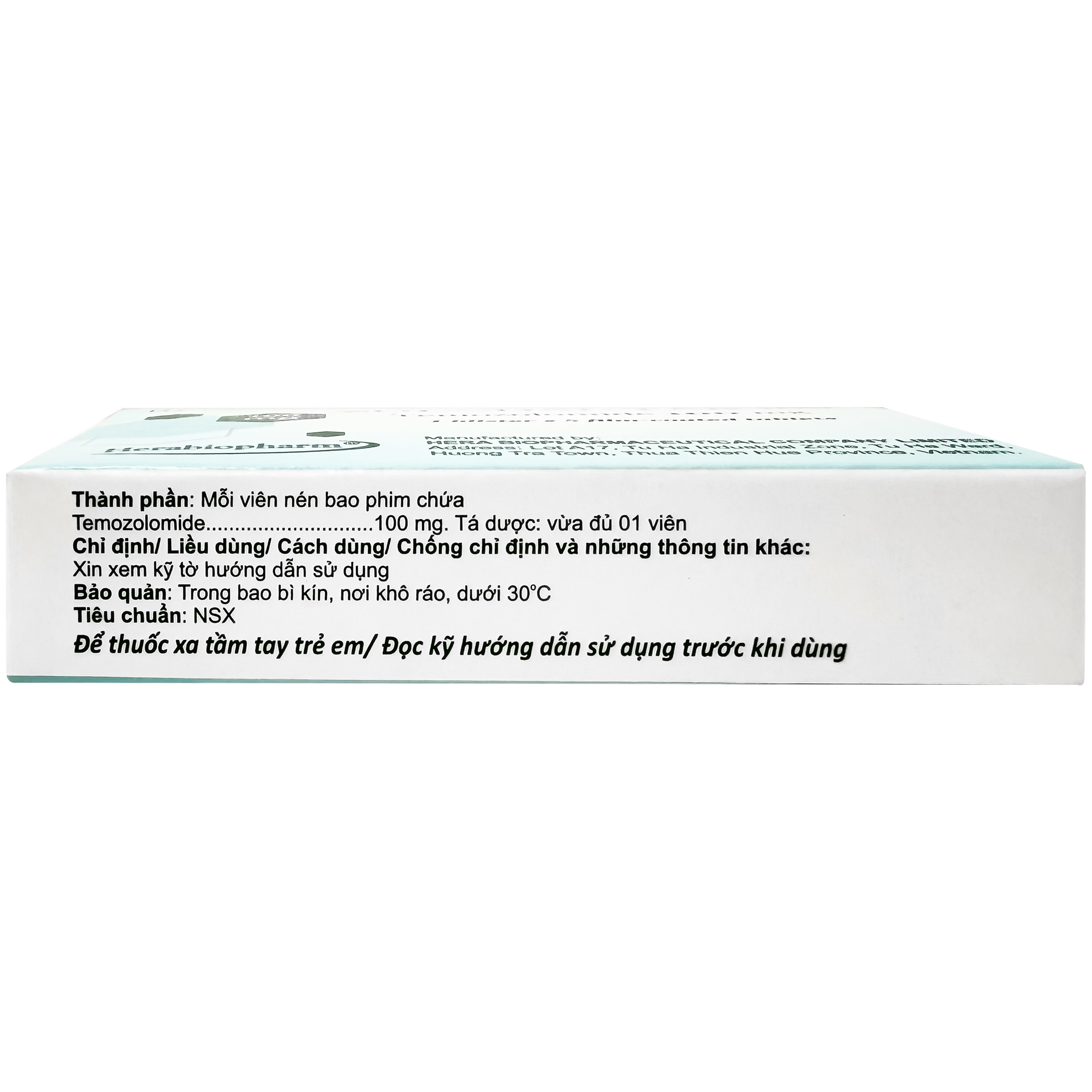Hình ảnh Thuốc Zolodal tab 100mg Herabiopharm điều trị u nguyên bào thần kinh đệm đa dạng (1 vỉ x 5 viên)