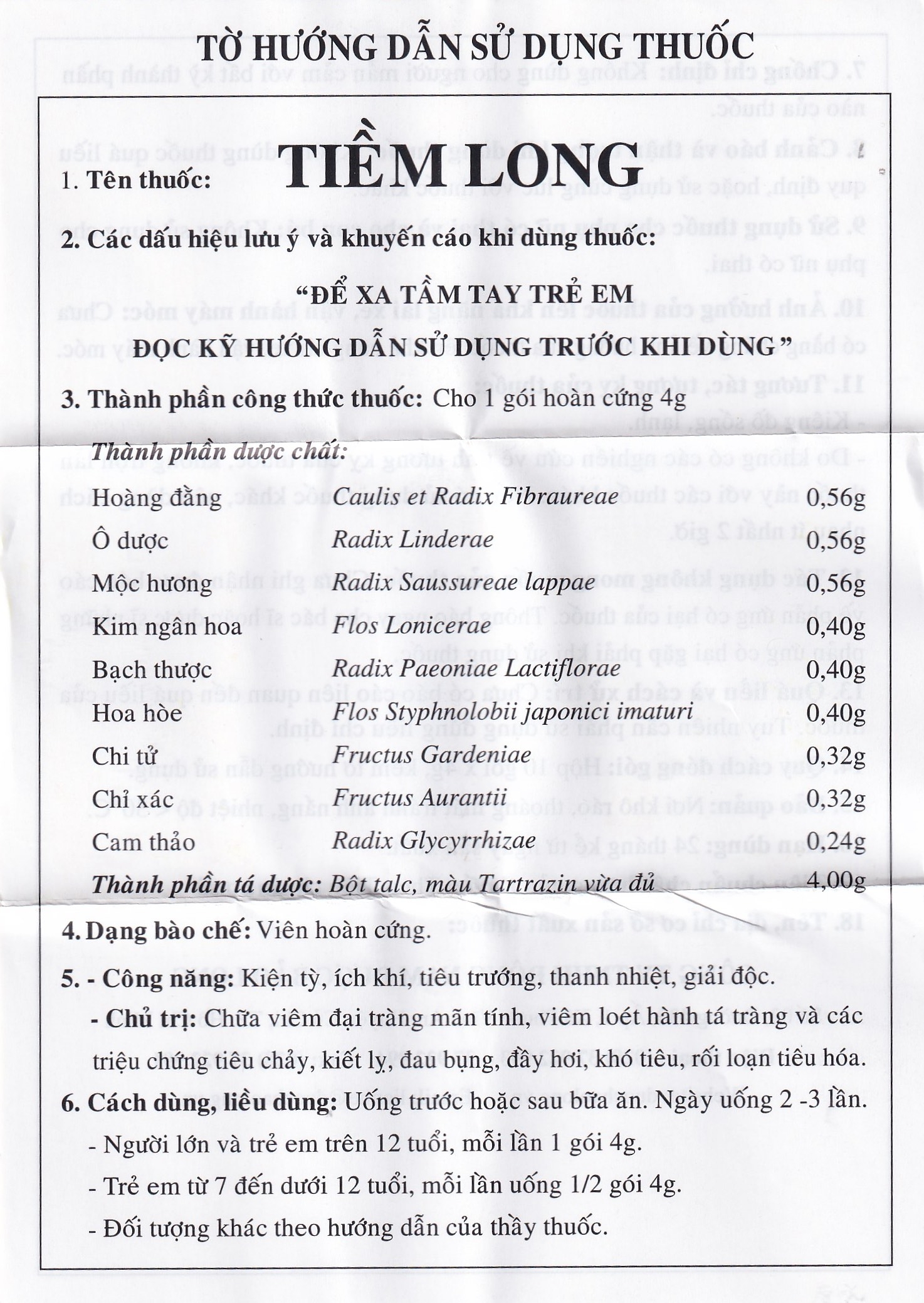 Hình ảnh Thuốc Tiềm Long Bảo Long điều trị viêm đại tràng, loét hành tá tràng (10 gói x 4g)