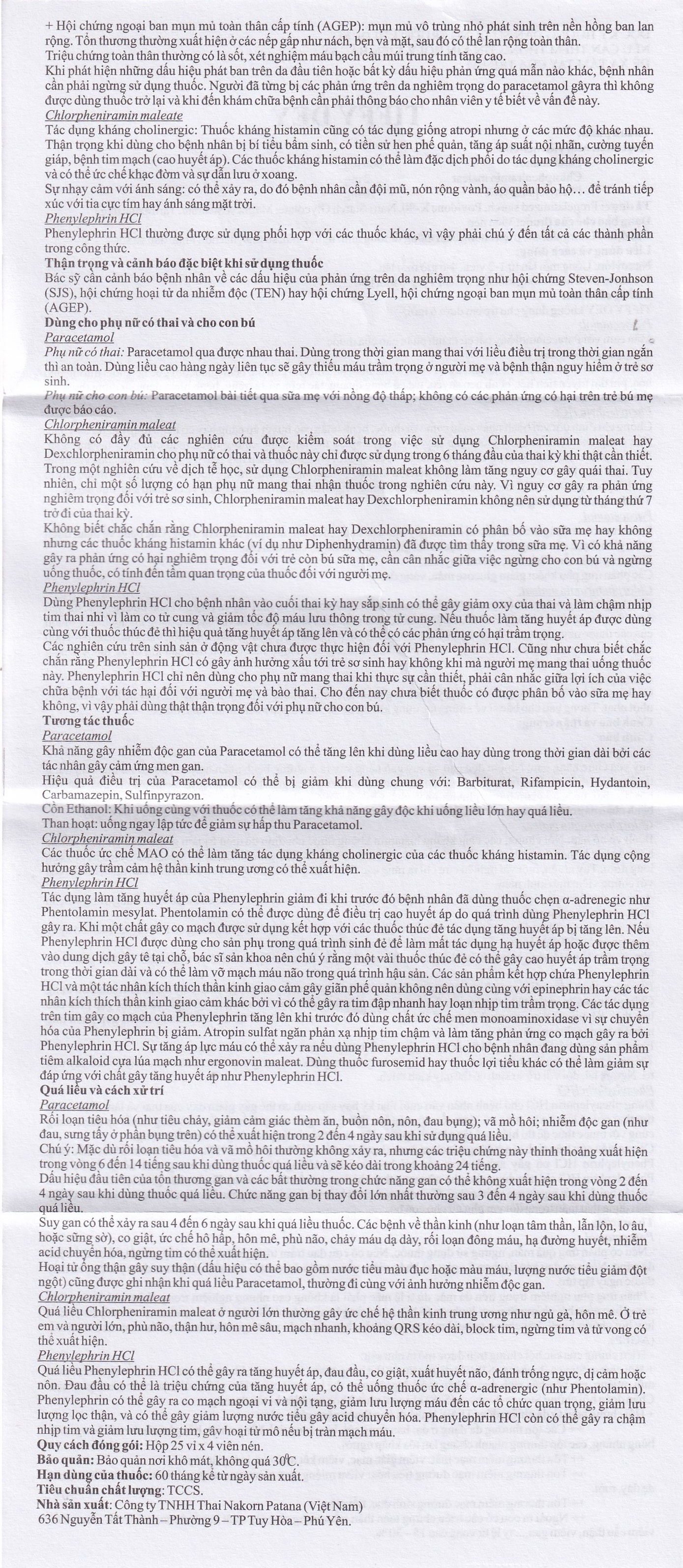 Hình ảnh Thuốc Tiffy Dey Thai Nakorn Patana điều trị nghẹt mũi, sổ mũi (25 vỉ x 4 viên)