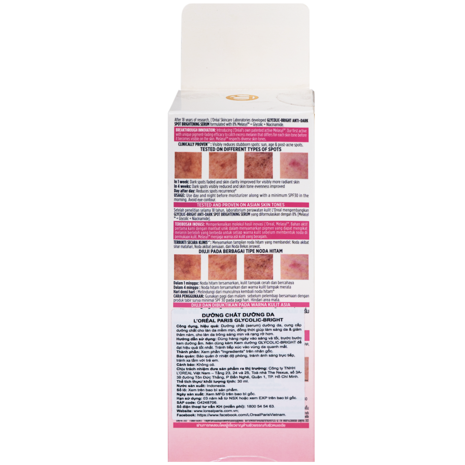 Hình ảnh Tinh chất dưỡng sáng da giảm thâm mụn L'Oréal Glycolic Bright (30ml)