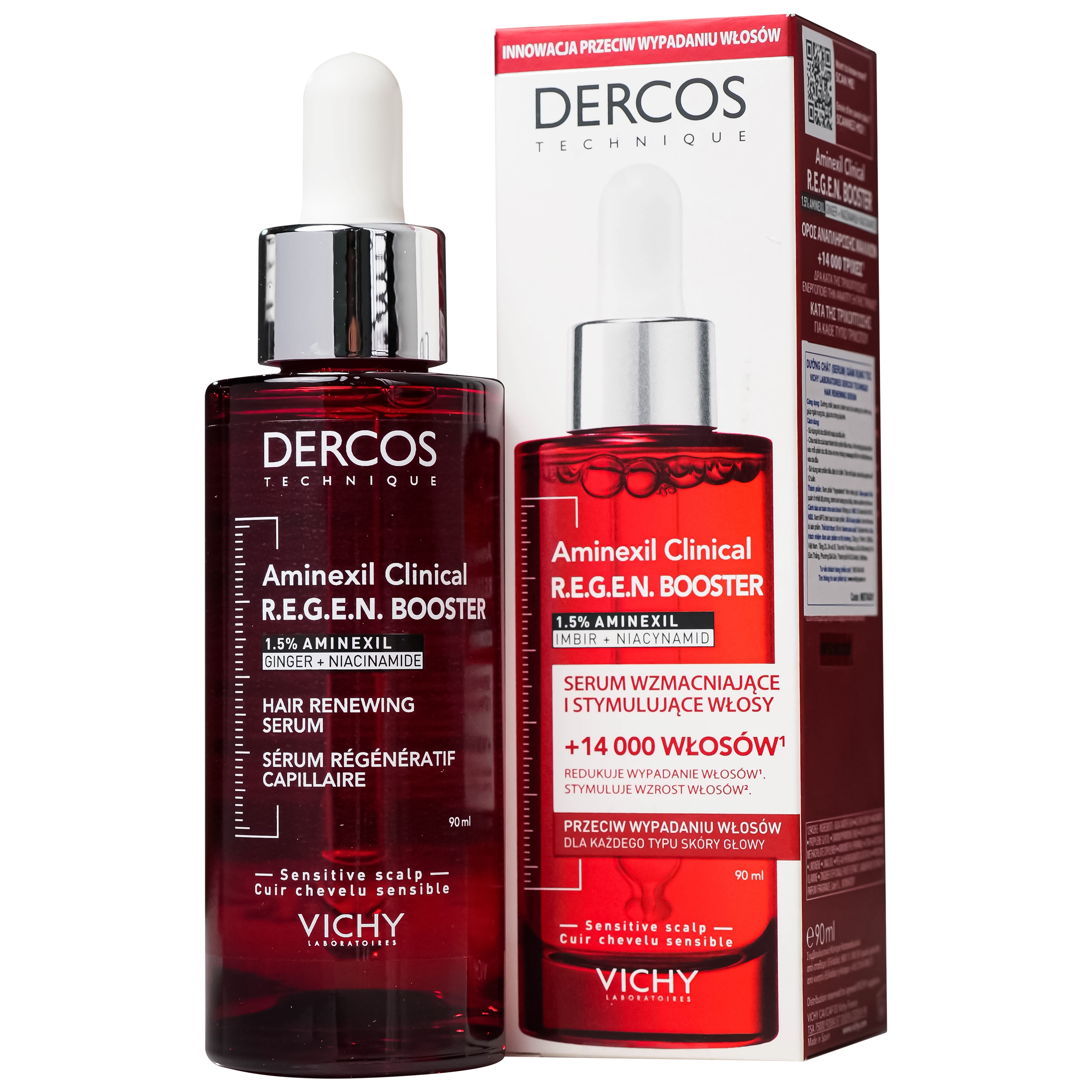 Hình ảnh Tinh chất ngăn rụng tóc và kích thích mọc tóc Vichy Dercos Regen Booster chai 90ml