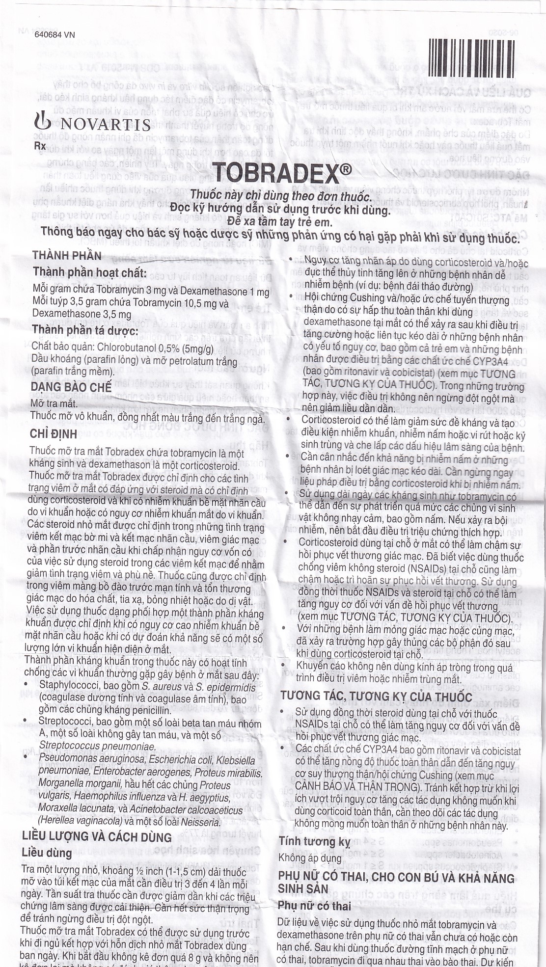 Hình ảnh Thuốc mỡ tra mắt TobraDex Alcon điều trị viêm và nhiễm khuẩn (3,5g)