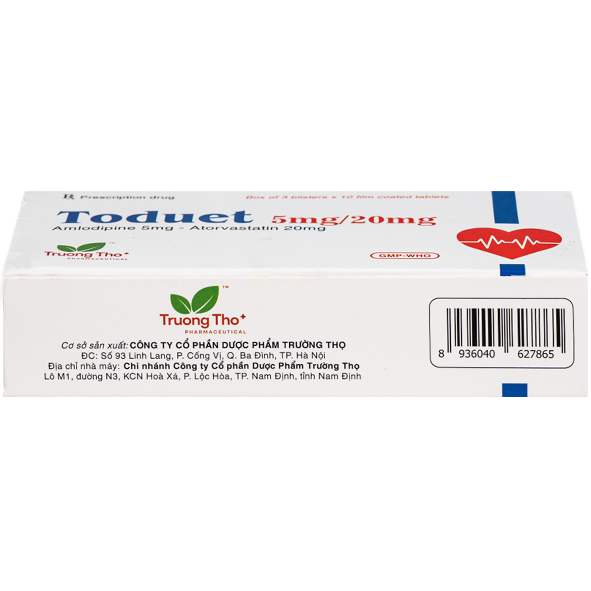 Hình ảnh Thuốc Toduet 5mg/20mg điều trị tăng huyết áp kèm rối loạn lipid máu (3 vỉ x 10 viên)