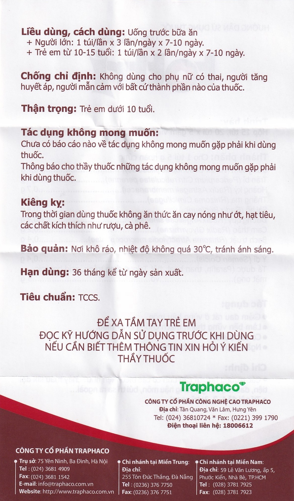 Hình ảnh Thuốc Tottri Traphaco điều trị chảy máu khi đại tiện, đau rát (15 túi x 5g)