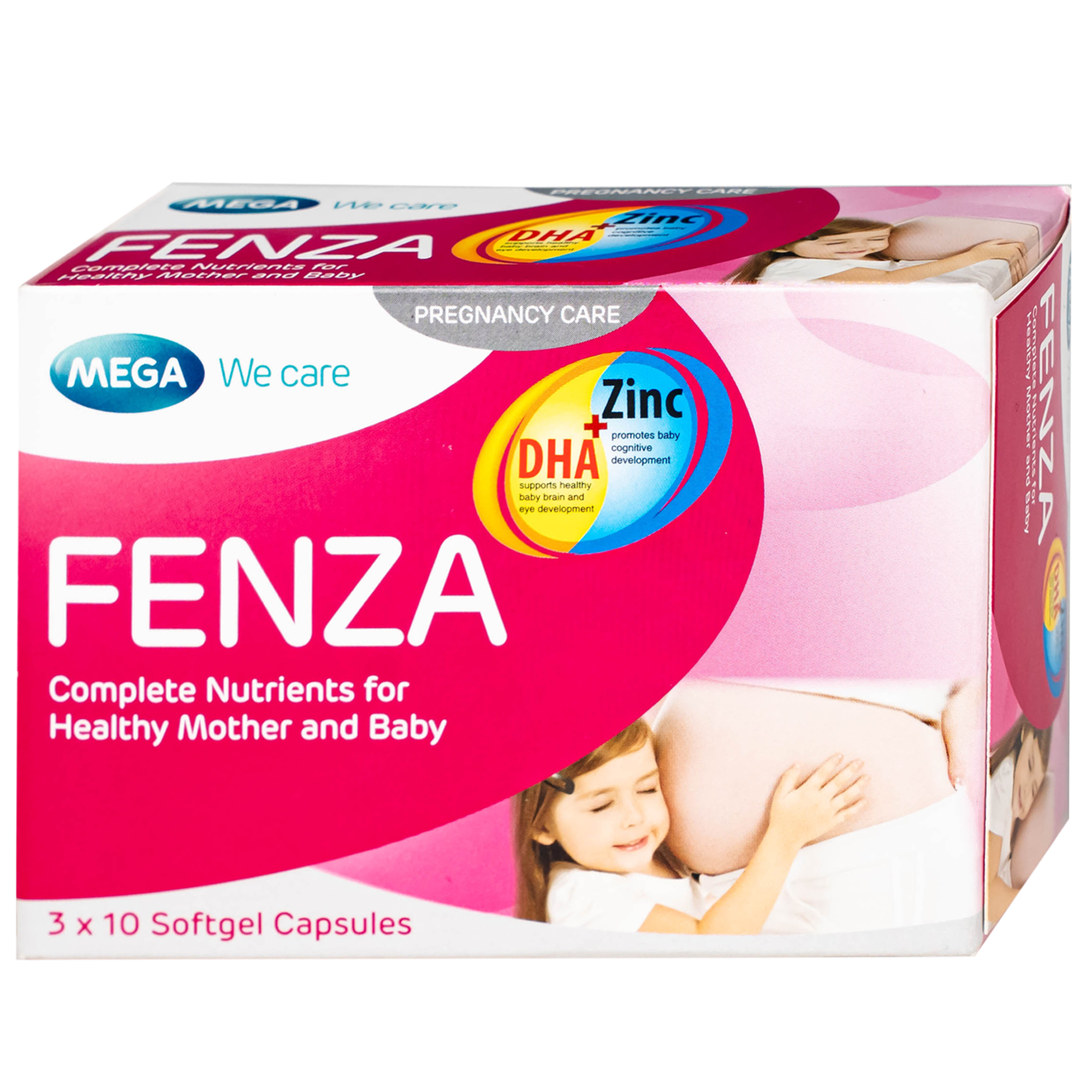 Hình ảnh Viên uống bổ sung vitamin, khoáng chất cho phụ nữ mang thai và cho con bú Fenza Mega (3 vỉ x 10 viên)