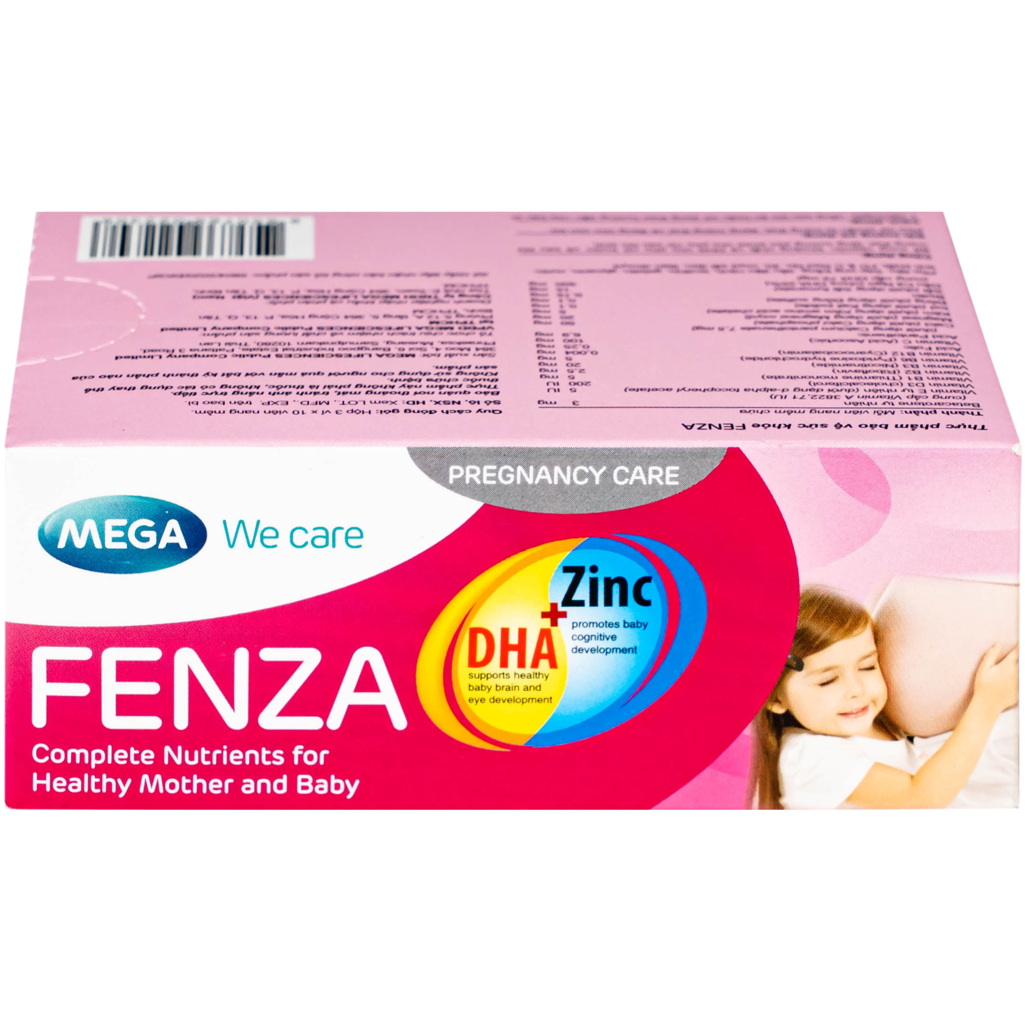 Hình ảnh Viên uống bổ sung vitamin, khoáng chất cho phụ nữ mang thai và cho con bú Fenza Mega (3 vỉ x 10 viên)