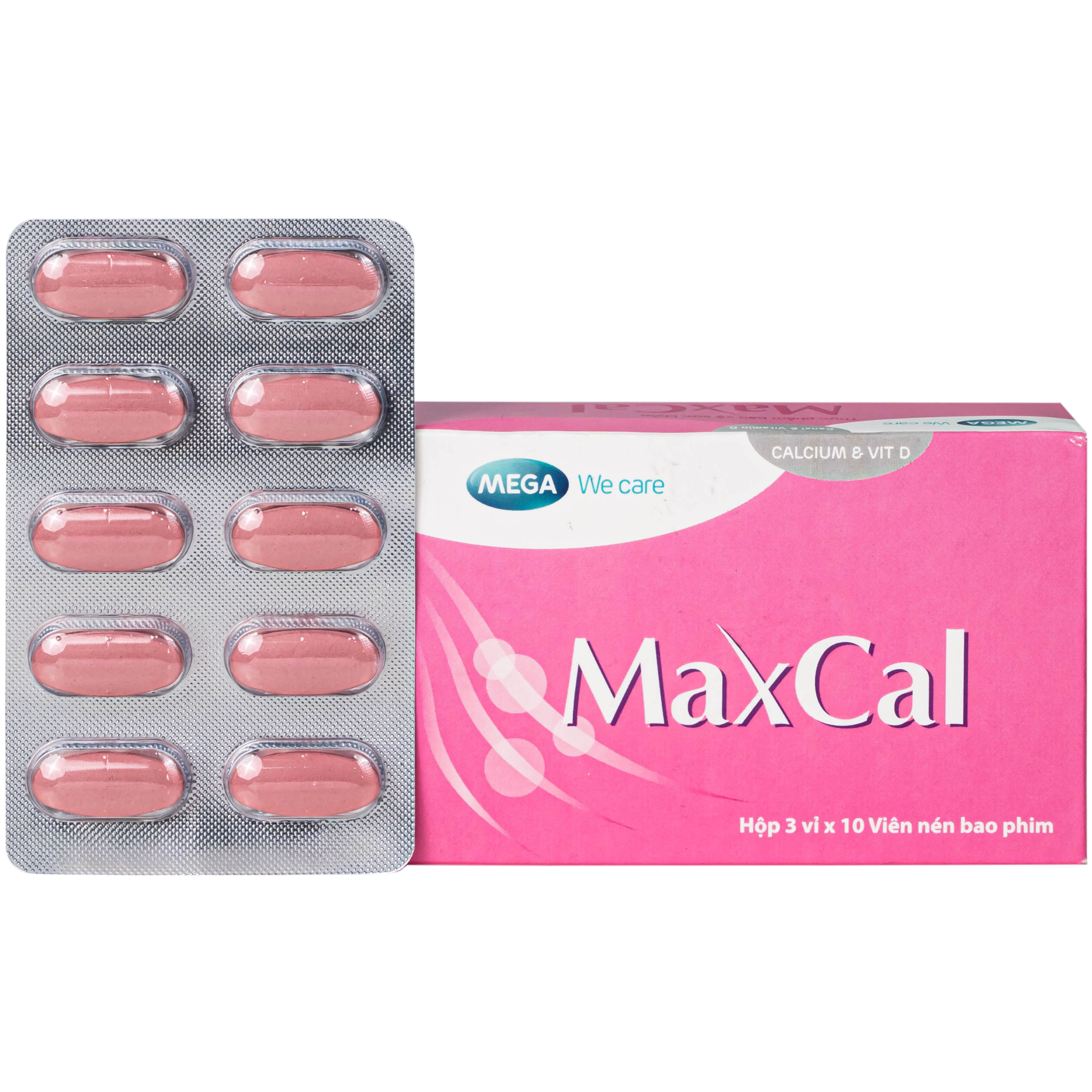 Hình ảnh Viên uống hỗ trợ giảm nguy cơ loãng xương Maxcal Mega (3 vỉ x 10 viên)