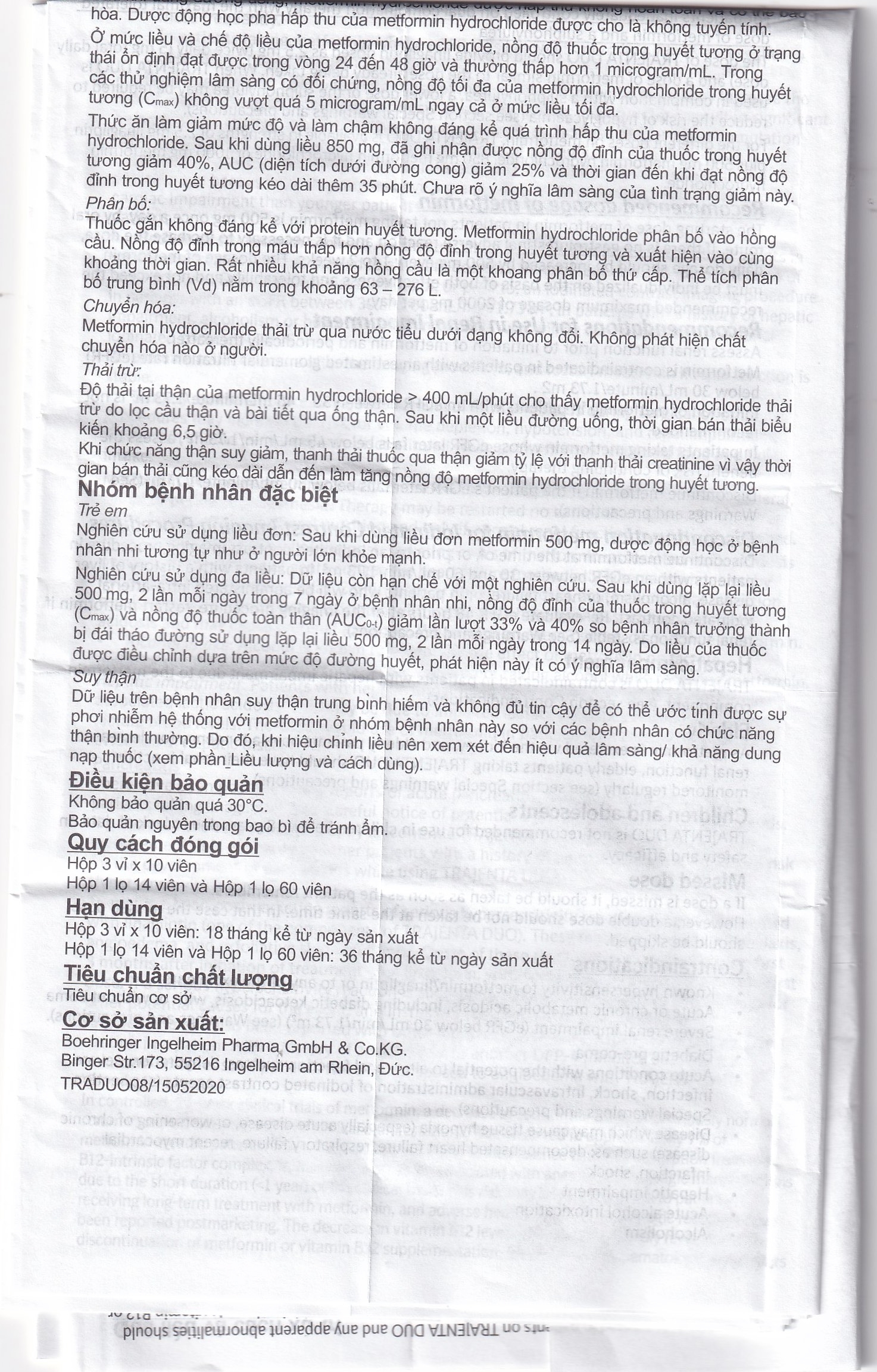 Hình ảnh Thuốc Trajenta Duo 2.5mg/850mg Boehringer điều trị đái tháo đường típ 2 (14 viên)