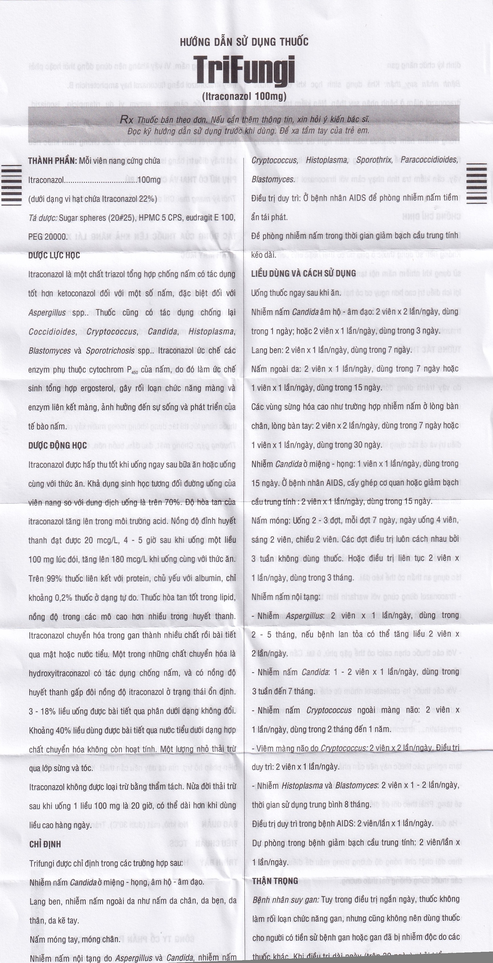 Hình ảnh Thuốc Trifungi Pymepharco điều trị nhiễm nấm Candida ở miệng - họng (1 vỉ x 4 viên)