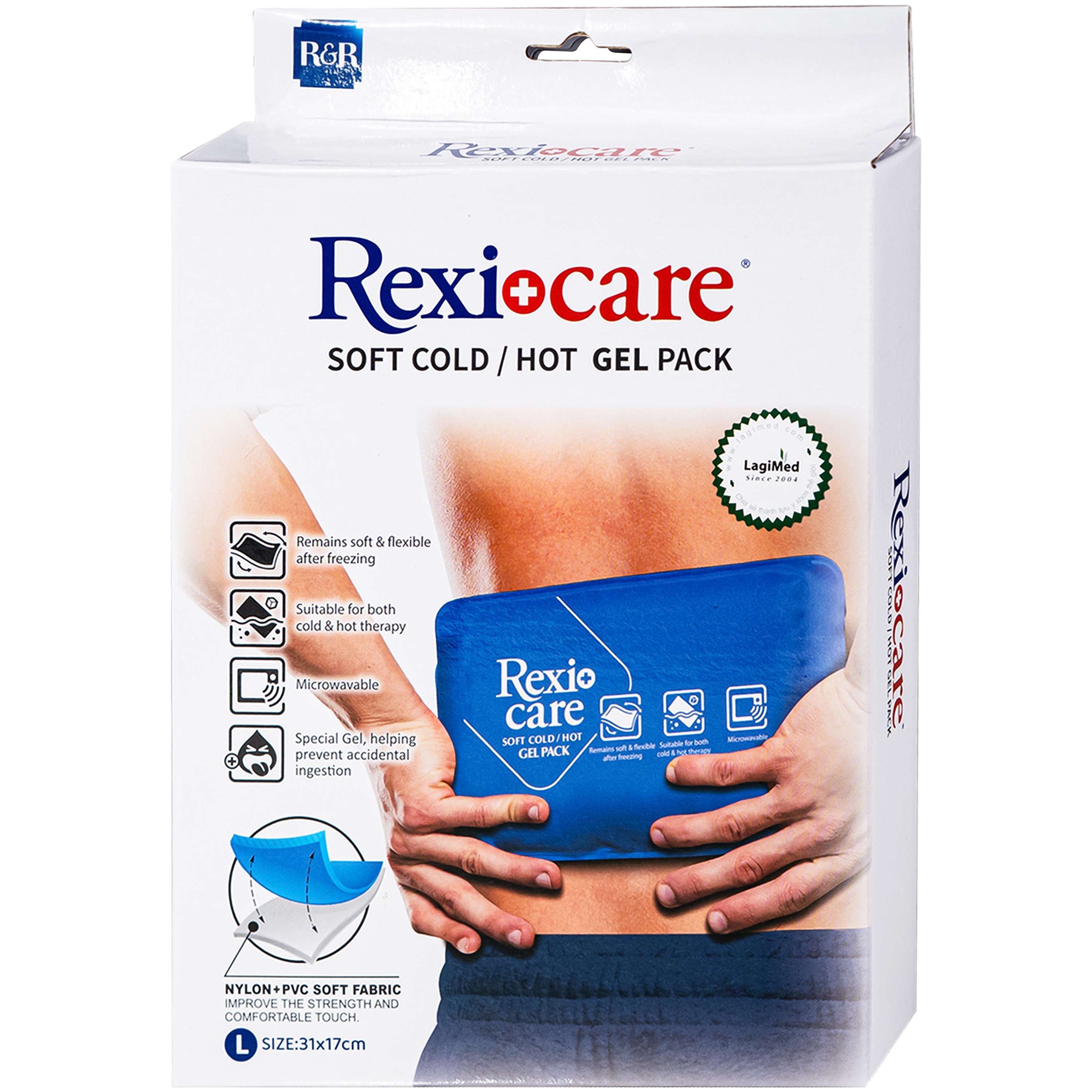 Hình ảnh Túi chườm nóng, lạnh Rexicare gel (31x17cm) Làm giảm co thắt cơ, đau, sưng phù, bầm máy sau chấn thương, thủ thuật nha khoa, côn trùng cắn