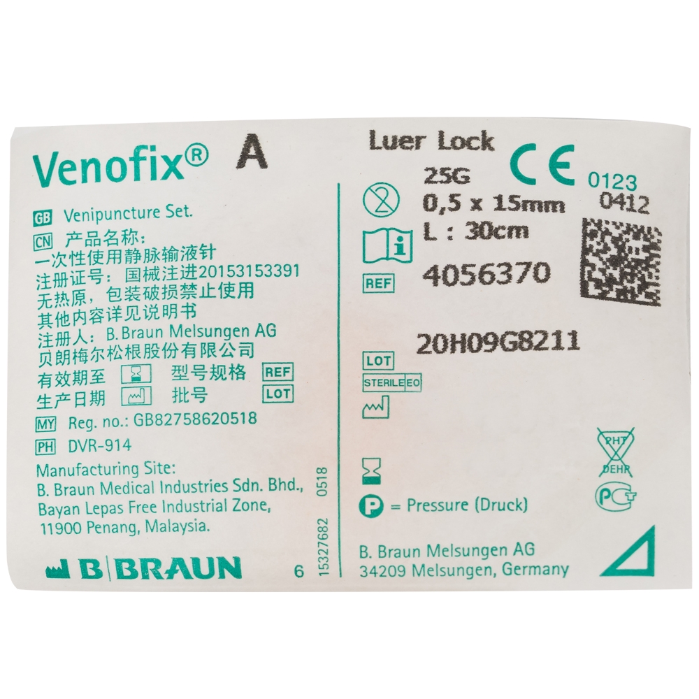 Hình ảnh Kim cánh bướm Venofix A 25G 0.5 x 15mm B.Braun (50 cái)