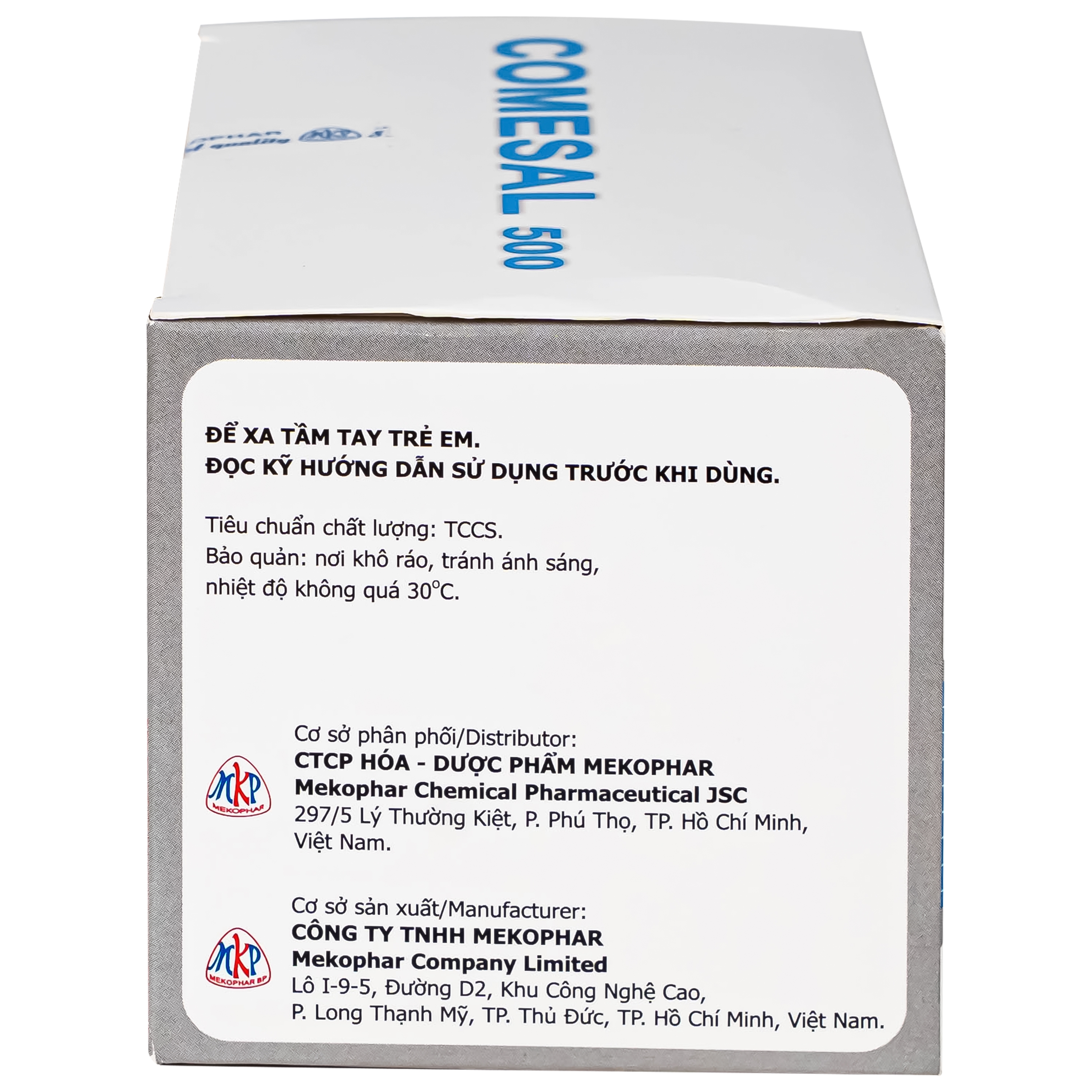 Hình ảnh Viên nén Comesal 500mg Mekophar điều trị cấp tính và duy trì sự thuyên giảm bệnh viêm loét đại tràng (10 vỉ x 10 viên)