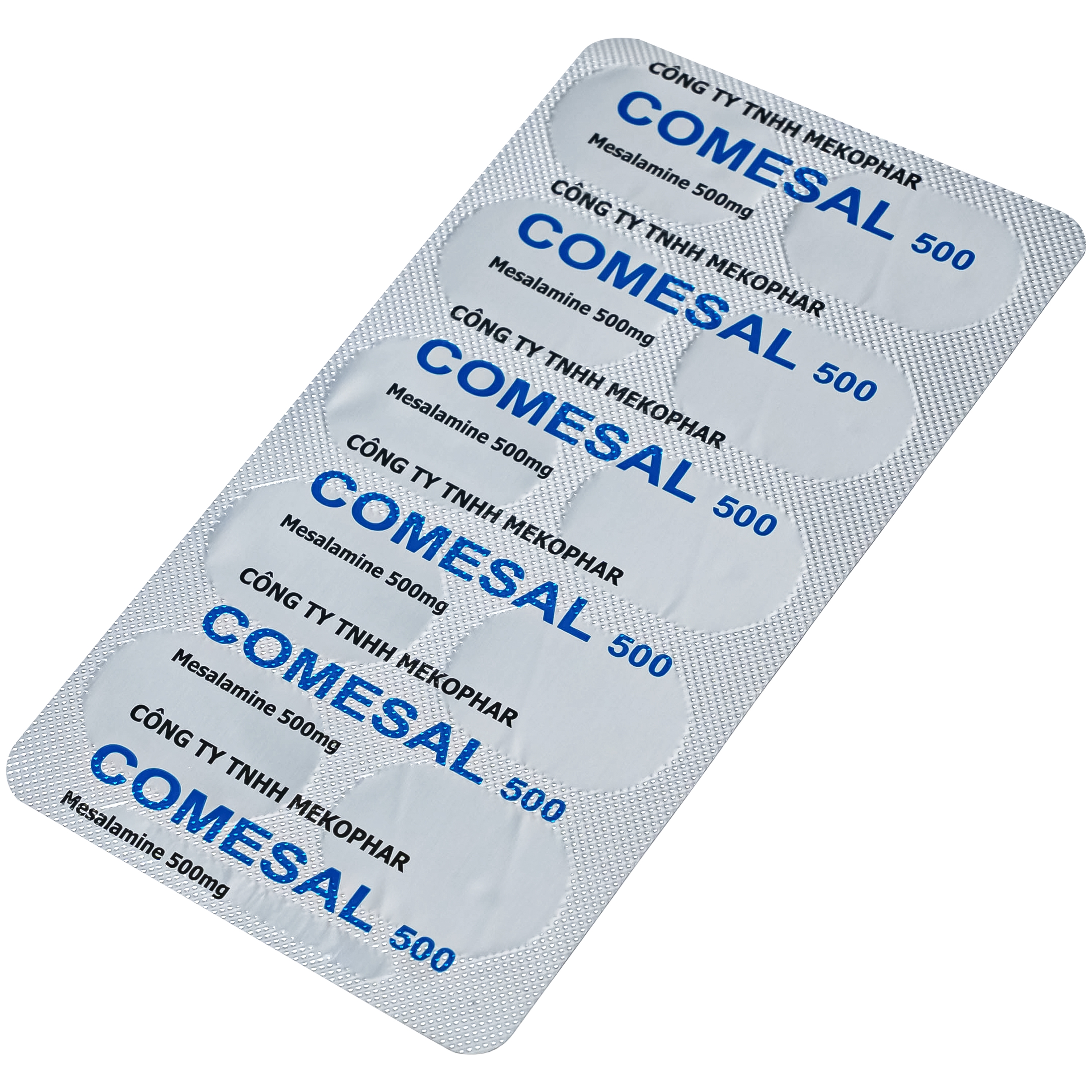 Hình ảnh Viên nén Comesal 500mg Mekophar điều trị cấp tính và duy trì sự thuyên giảm bệnh viêm loét đại tràng (10 vỉ x 10 viên)
