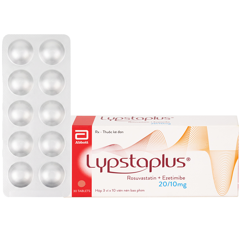Hình ảnh Viên nén Lypstaplus 20/10mg Abbott điều trị tăng cholesterol máu nguyên phát (3 vỉ x 10 viên)