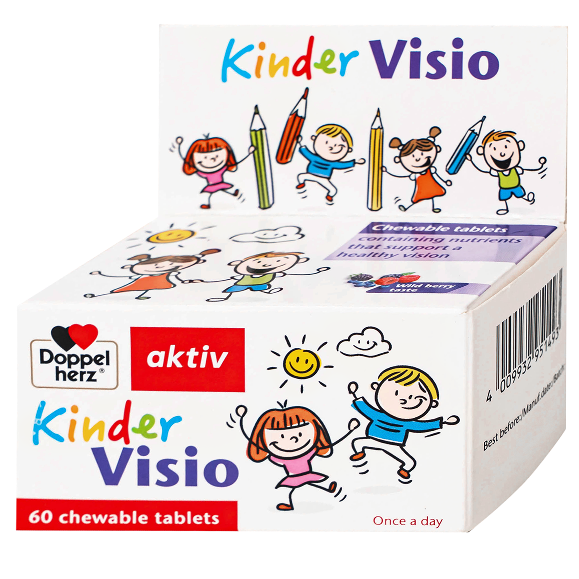 Hình ảnh Viên nhai giúp mắt khỏe mạnh và tăng cường thị lực cho bé Doppelherz Aktiv Kinder Visio 60v