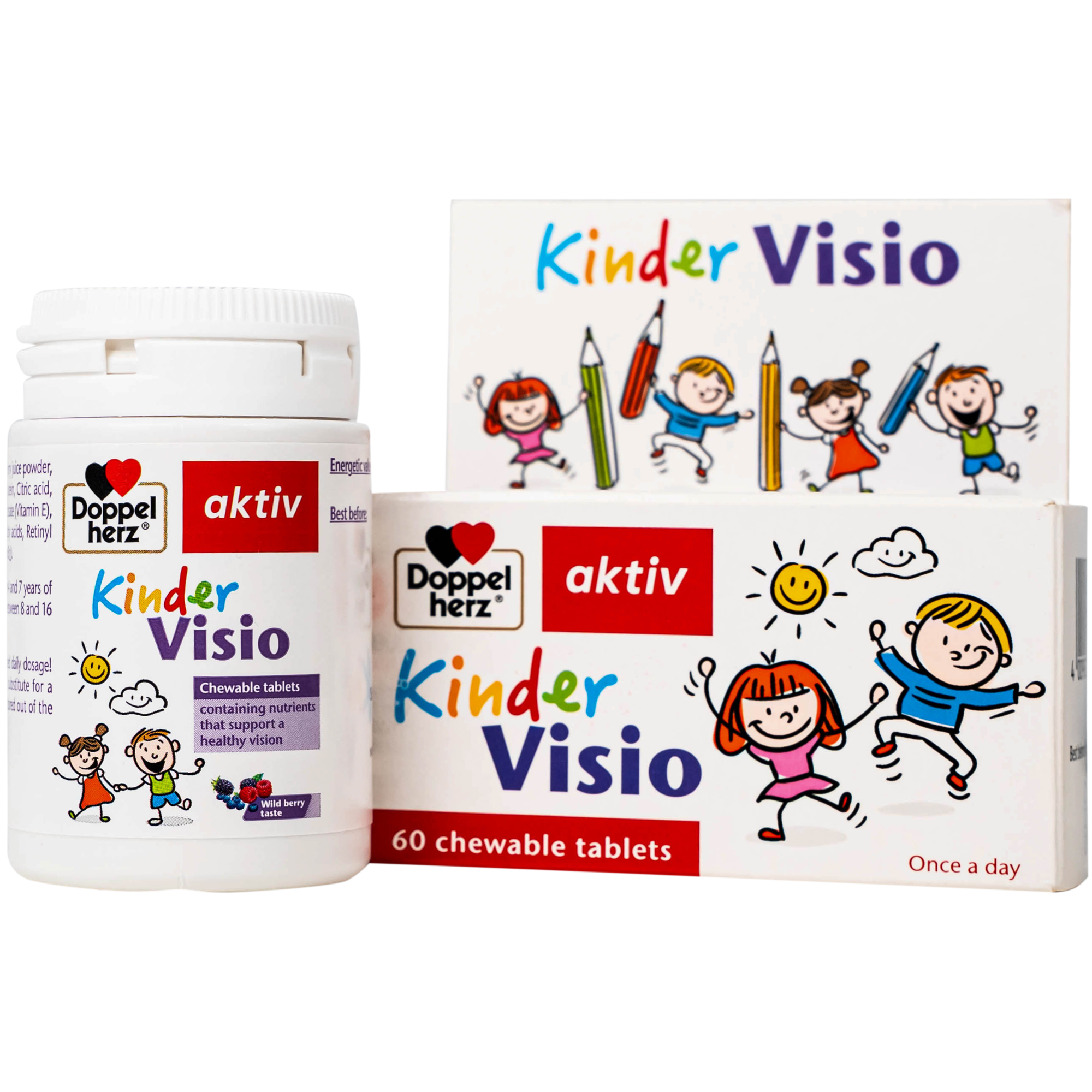 Hình ảnh Viên nhai giúp mắt khỏe mạnh và tăng cường thị lực cho bé Doppelherz Aktiv Kinder Visio 60v