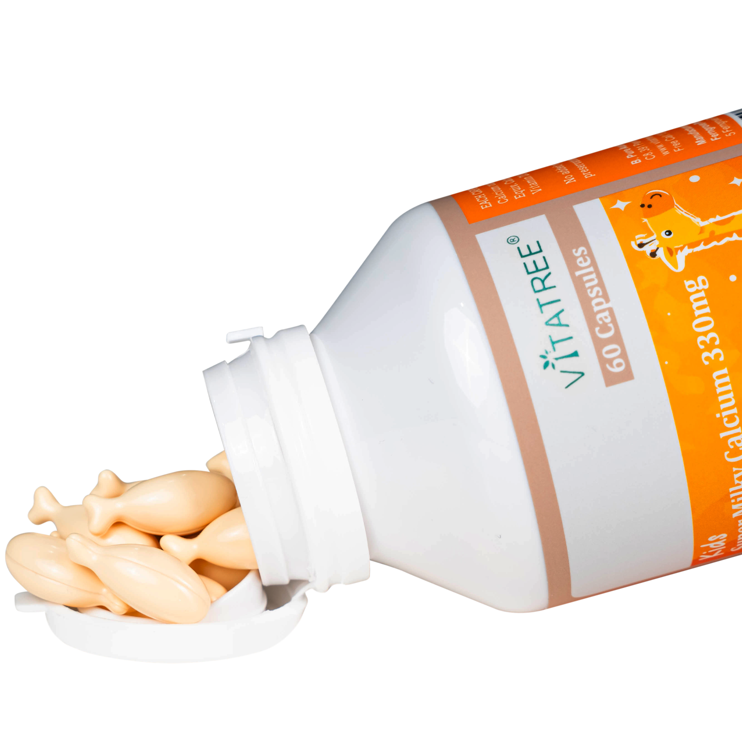 Hình ảnh Viên uống bổ sung canxi, Vitamin D3, giúp xương răng chắc khoẻ Vitatree Kids Super Milky Calcium 330mg plus Vitamin D3 (Hộp 60 viên)