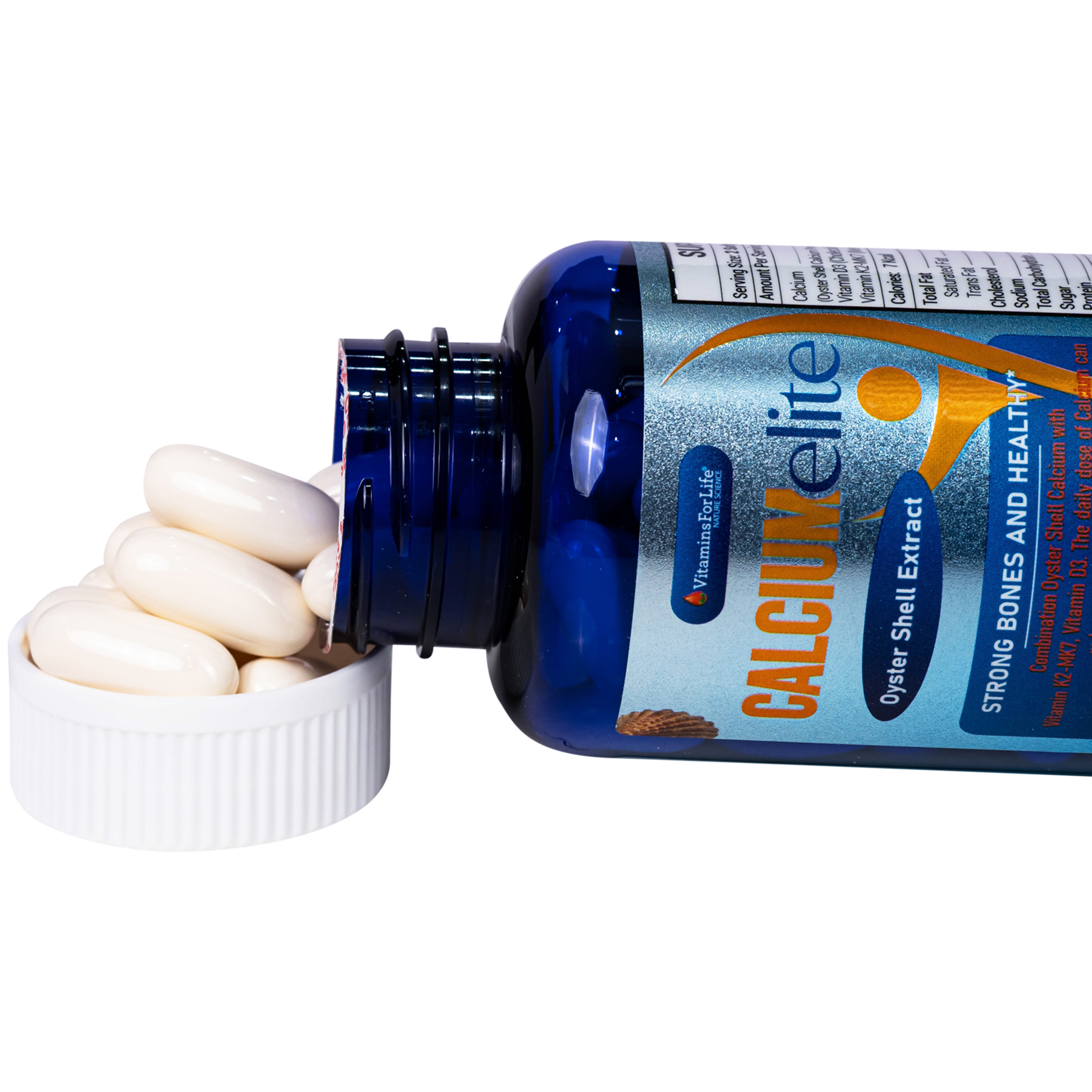 Hình ảnh Viên uống bổ sung canxi, Vitamin D3 và Vitamin K2 cho cơ thể, hỗ trợ xương chắc khoẻ CalciumElite Vitamins For Life (Hộp 60 viên)