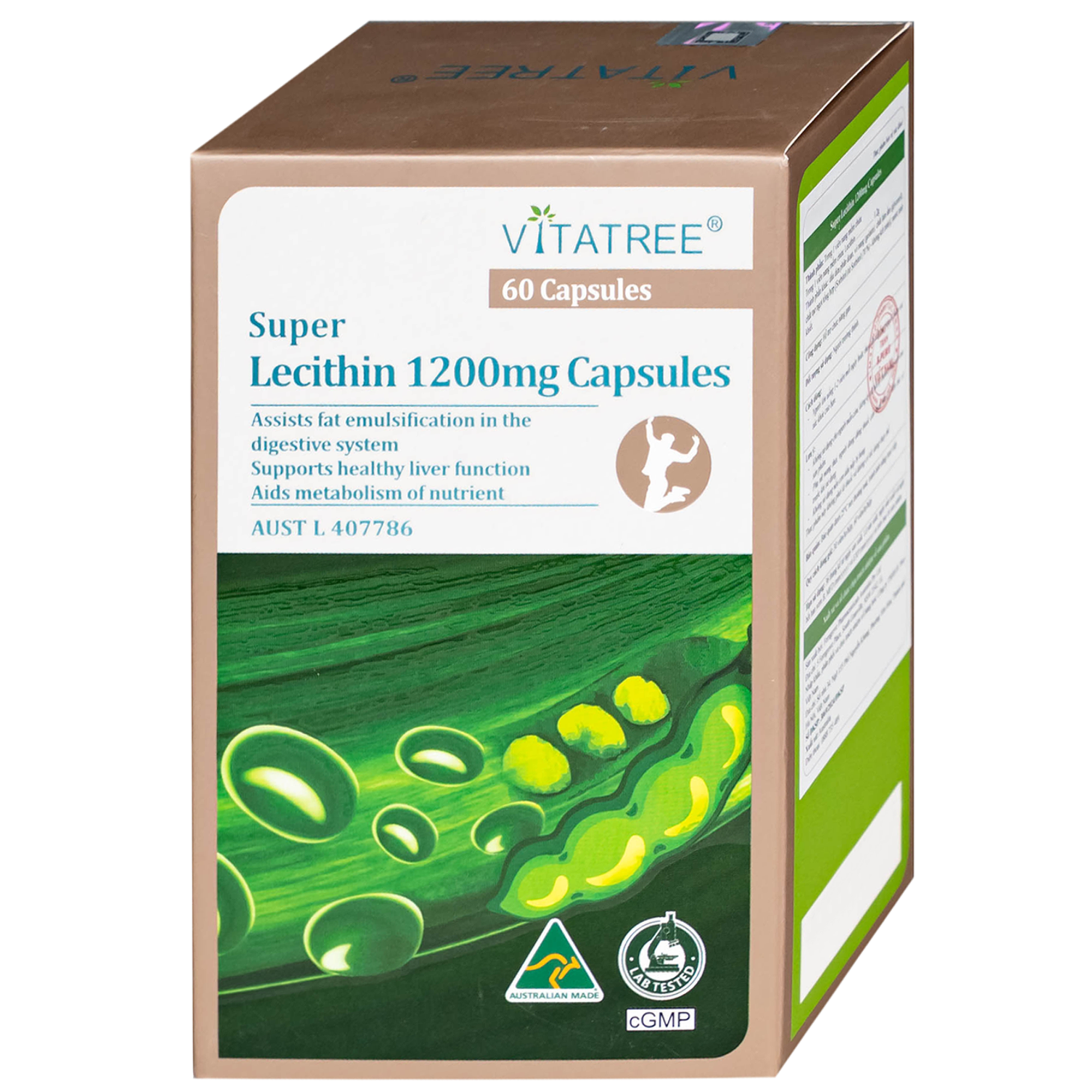 Hình ảnh Viên uống hỗ trợ chức năng gan Vitatree Super Lecithin 1200mg Capsules (Hộp 60 viên)