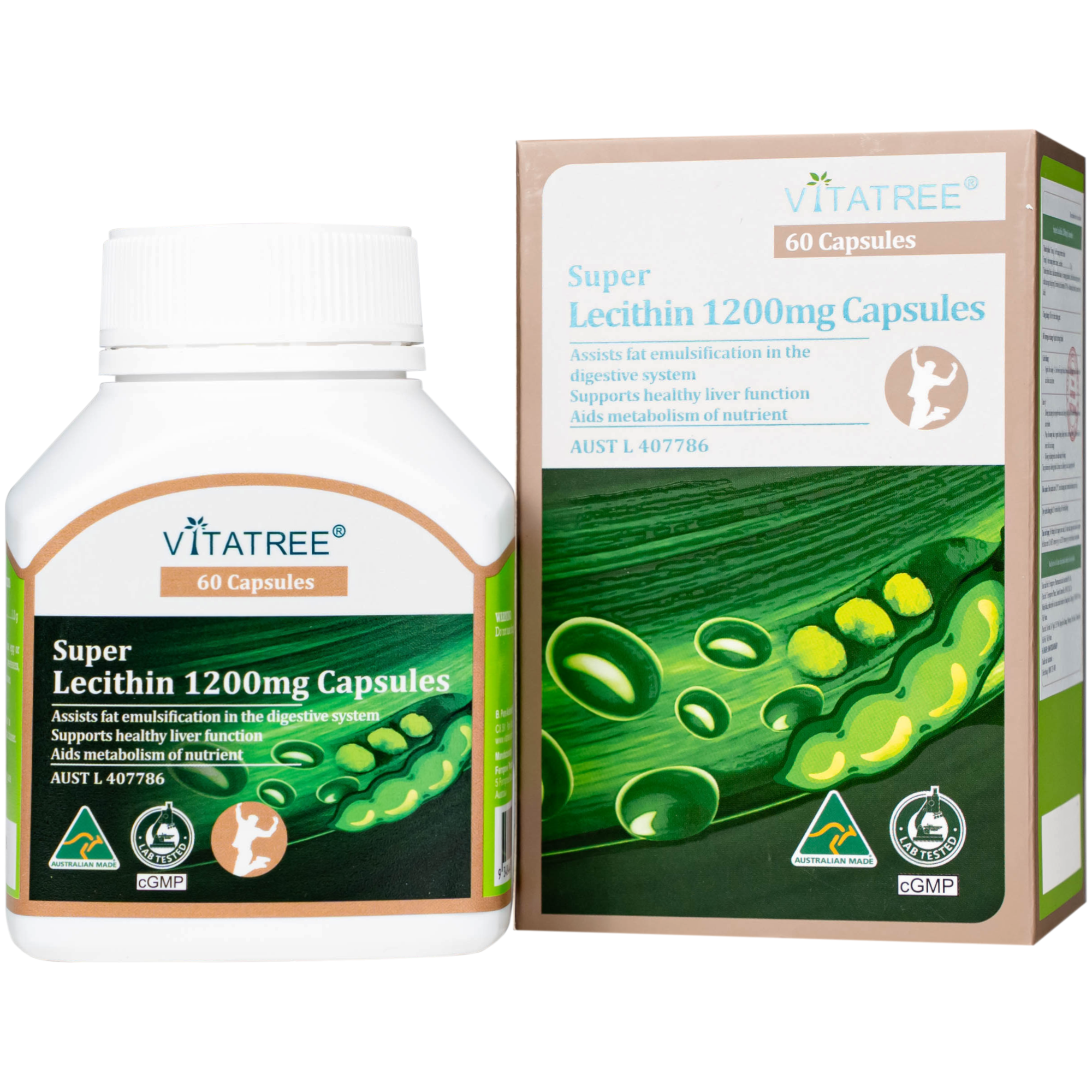 Hình ảnh Viên uống hỗ trợ chức năng gan Vitatree Super Lecithin 1200mg Capsules (Hộp 60 viên)