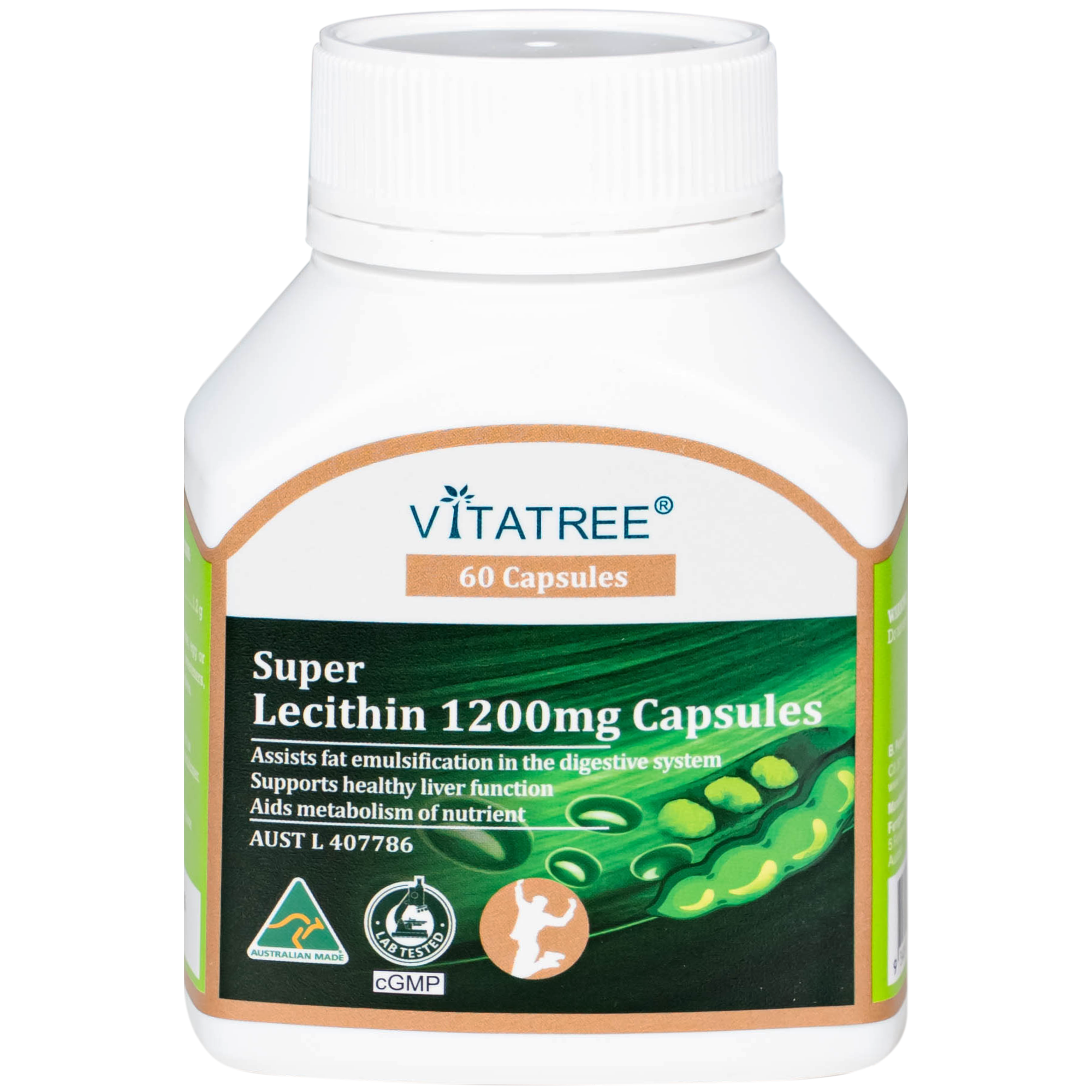 Hình ảnh Viên uống hỗ trợ chức năng gan Vitatree Super Lecithin 1200mg Capsules (Hộp 60 viên)