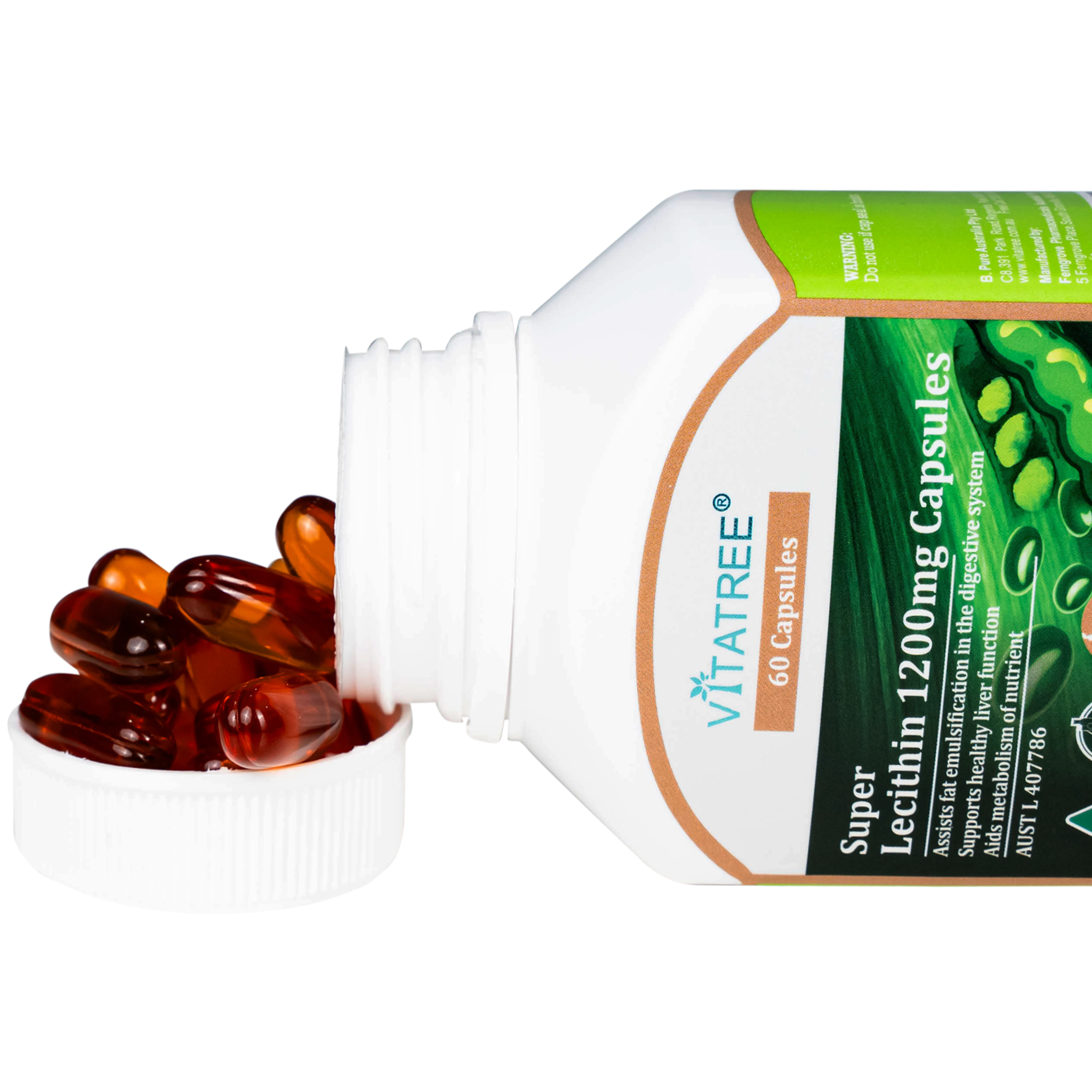 Hình ảnh Viên uống hỗ trợ chức năng gan Vitatree Super Lecithin 1200mg Capsules (Hộp 60 viên)