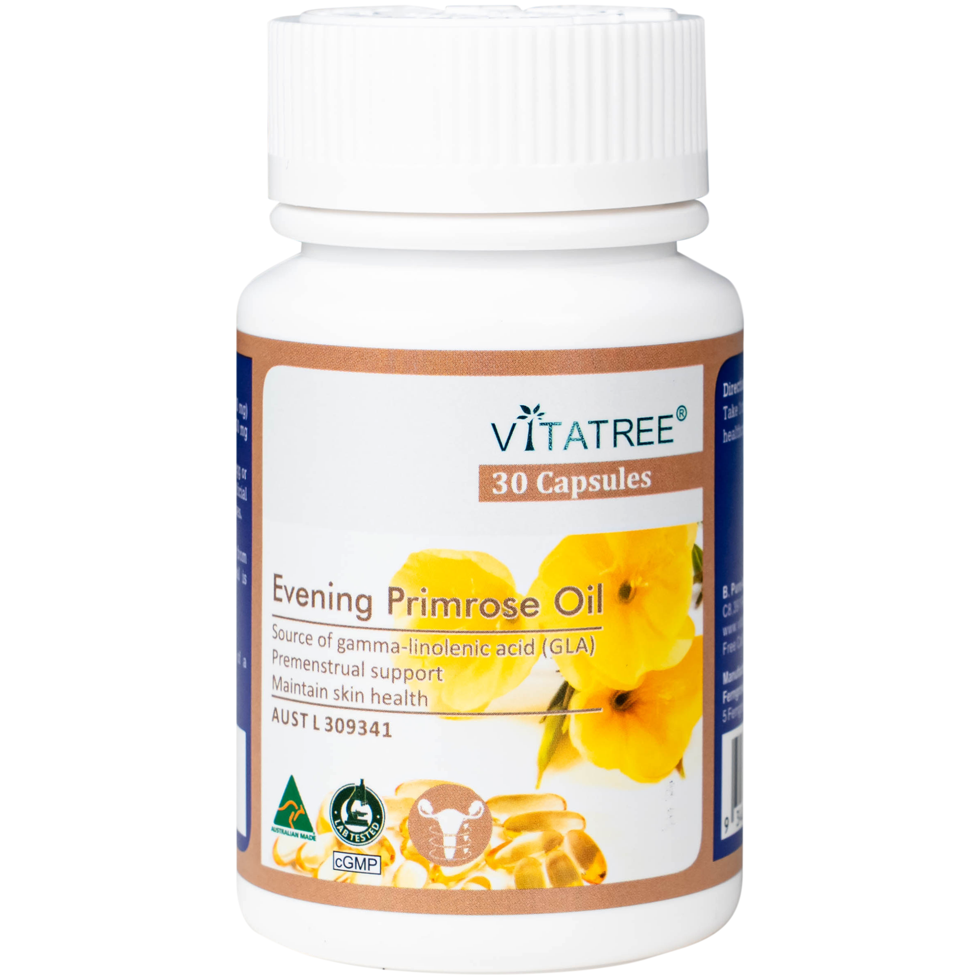 Hình ảnh Viên uống hỗ trợ giảm triệu chứng của tiền kinh nguyệt Vitatree Evening Primrose Oil (Hộp 30 viên)