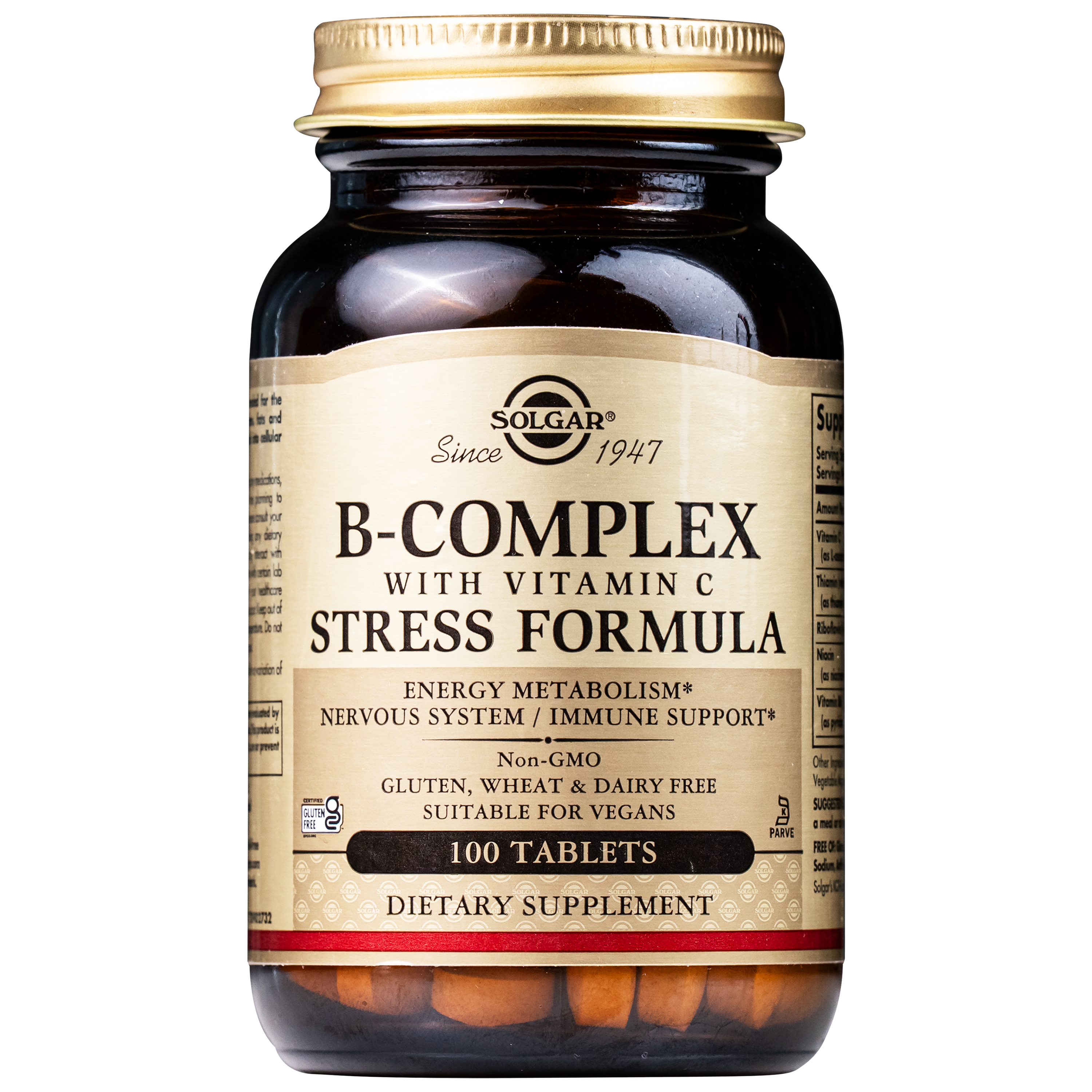 Hình ảnh Viên uống hỗ trợ tăng cường hoạt động của não B-Complex with Vitamin C Stress Formula Solgar (100 viên)