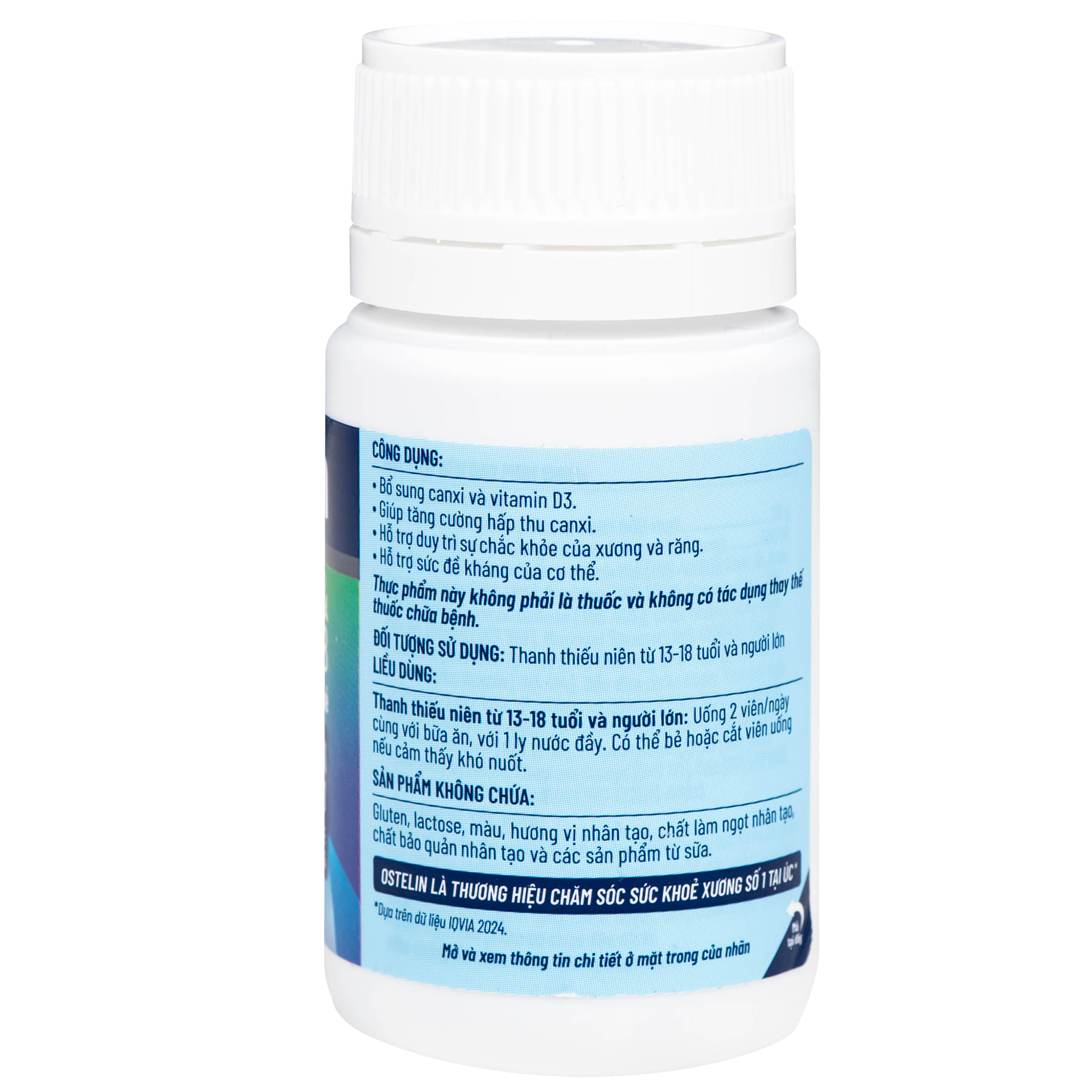 Hình ảnh Viên uống Ostelin Calcium & Vitamin D3 Sanofi giúp tăng hấp thụ canxi, duy trì xương và răng chắc khỏe (30 viên)