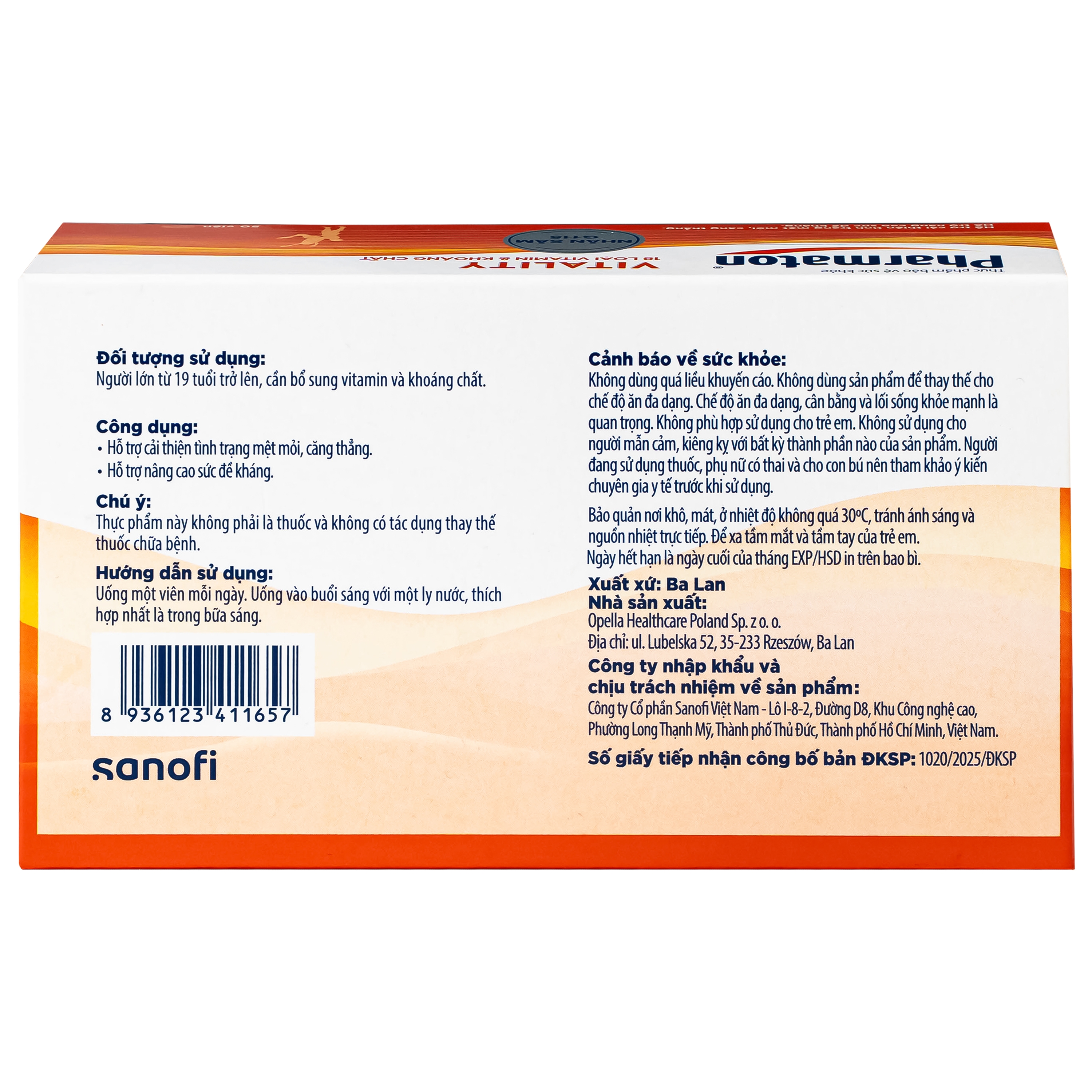 Hình ảnh Viên uống bổ sung năng lượng Pharmaton Vitality Sanofi hỗ trợ cải thiện tình trạng mệt mỏi, căng thẳng, nâng cao sức đề kháng dạng vỉ (5 vỉ x 10 viên)