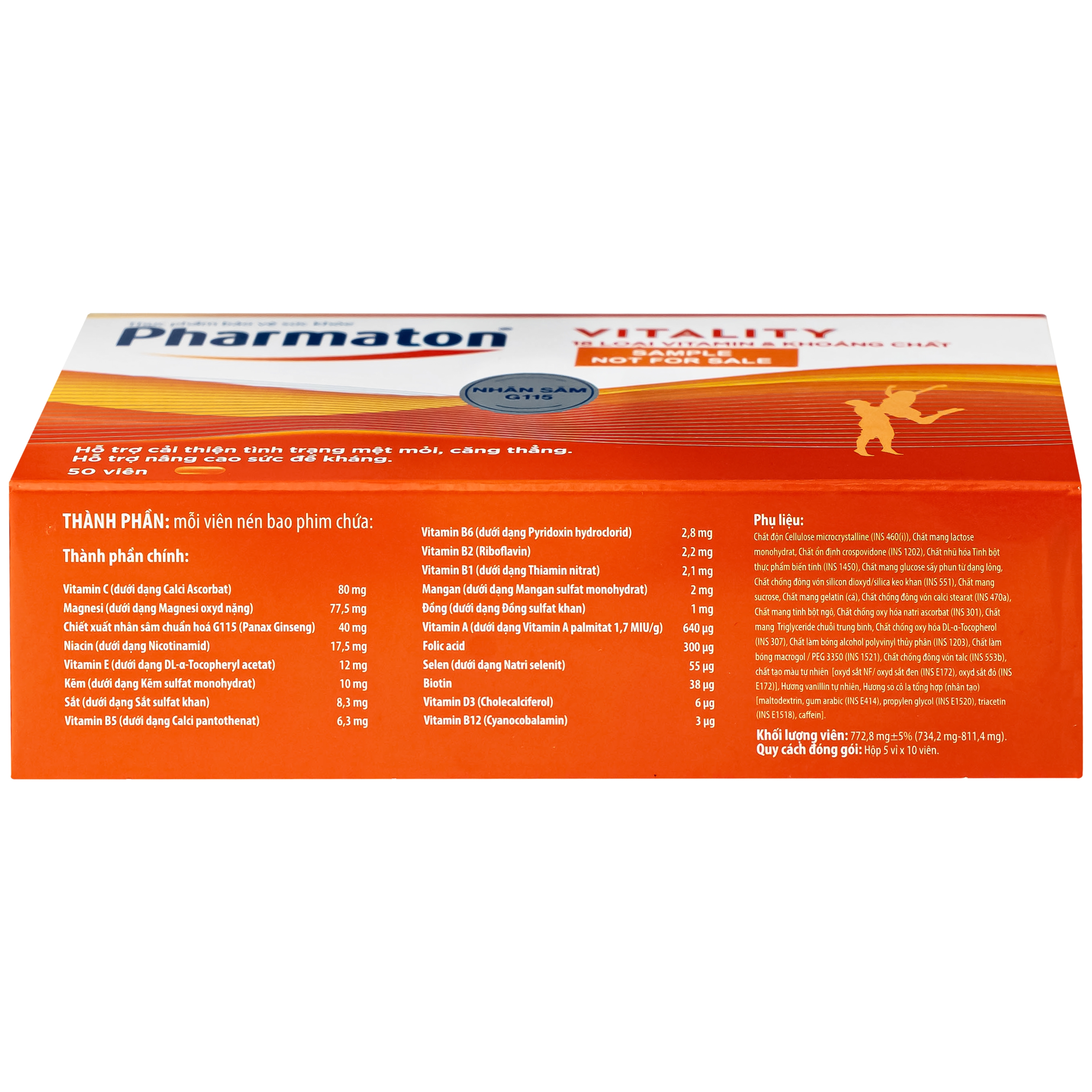 Hình ảnh Viên uống bổ sung năng lượng Pharmaton Vitality Sanofi hỗ trợ cải thiện tình trạng mệt mỏi, căng thẳng, nâng cao sức đề kháng dạng vỉ (5 vỉ x 10 viên)