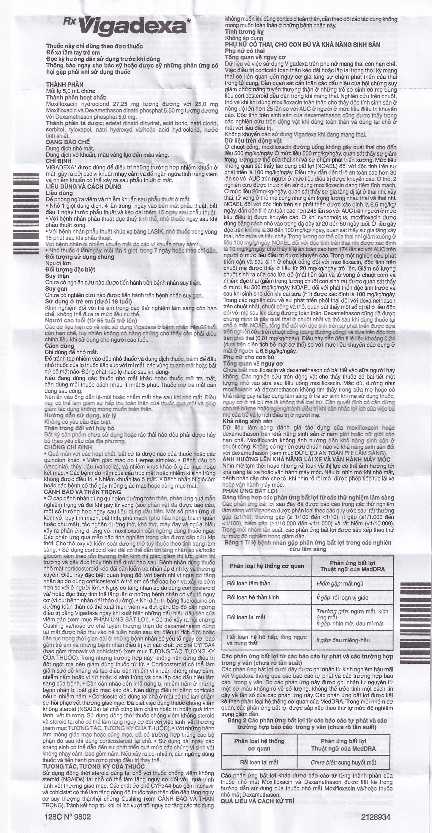 Hình ảnh Thuốc nhỏ mắt Vigadexa Alcon điều trị các chứng nhiễm khuẩn ở mắt (5ml)