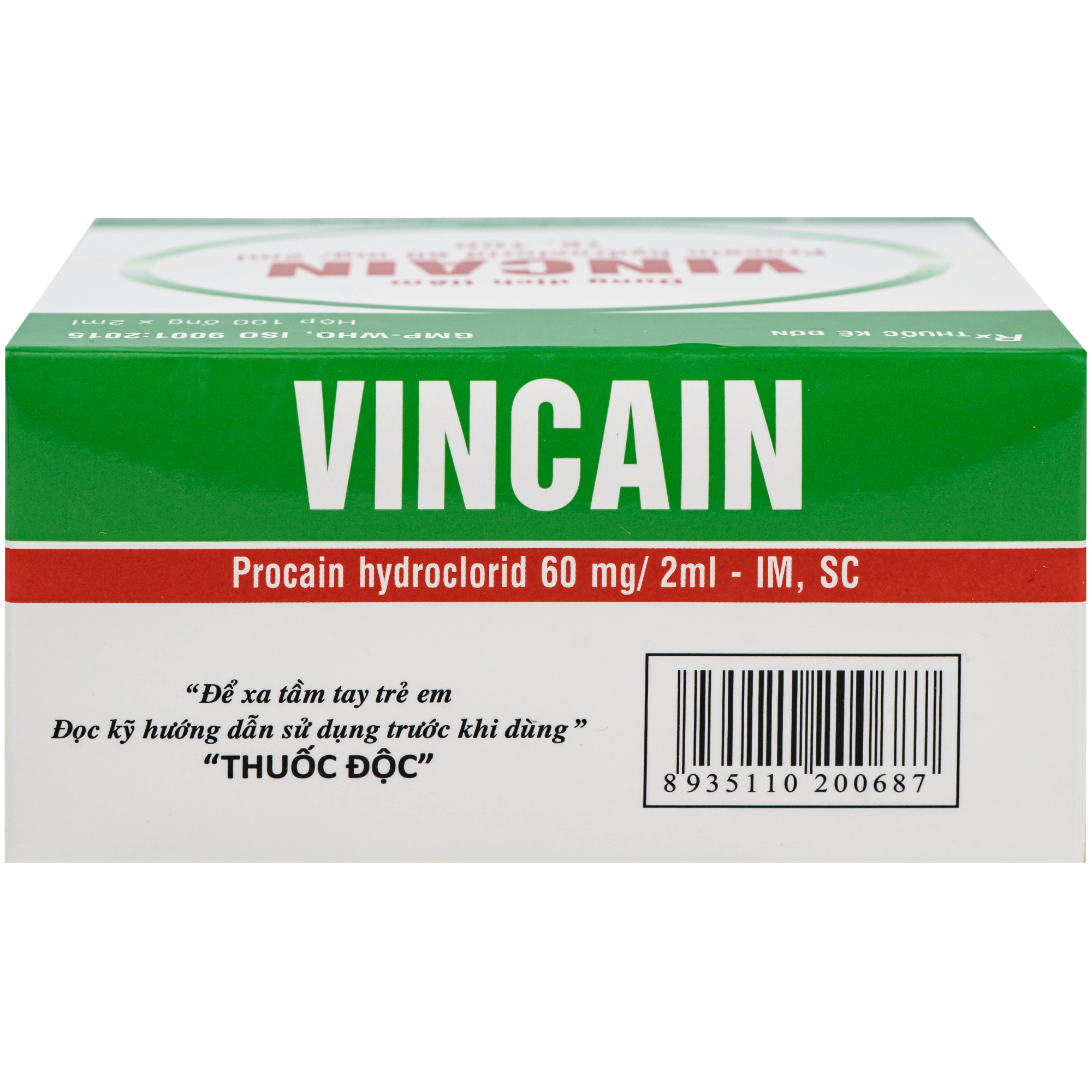 Hình ảnh Dung dịch tiêm Vincain 60mg Vinphaco gây tê tại chỗ, gây tê cột sống (100 ống x 2ml)