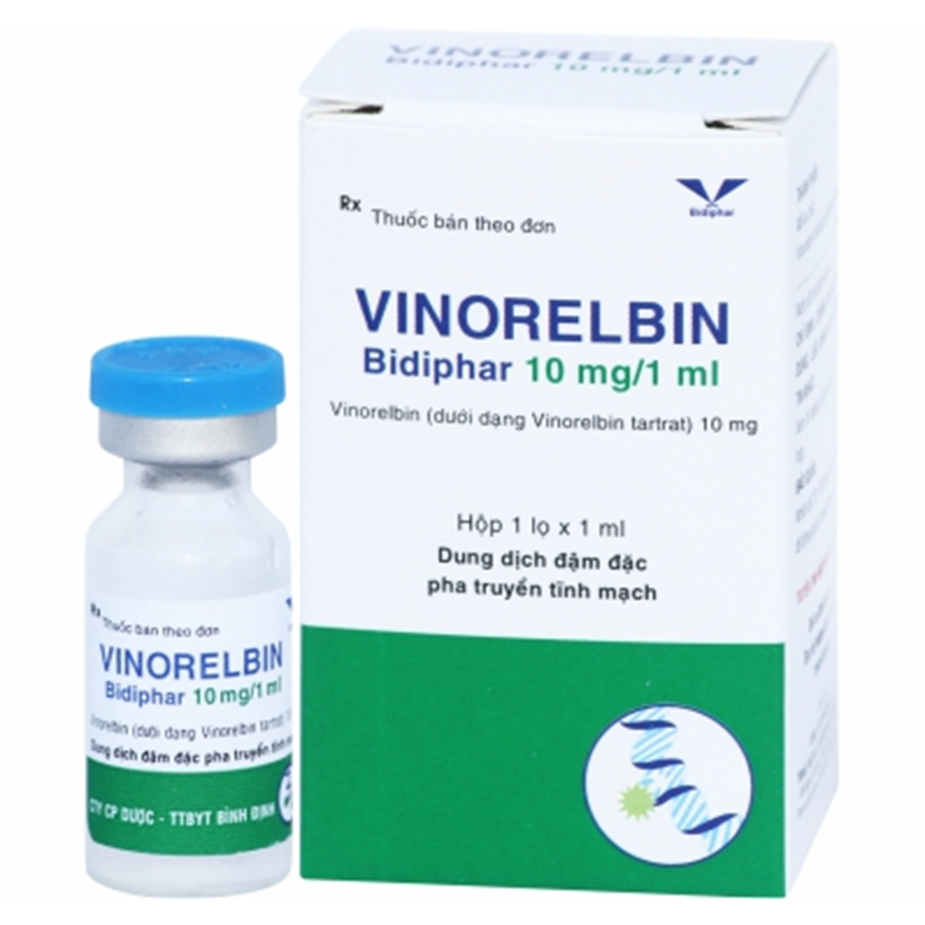 Hình ảnh Thuốc Vinorelbin 10mg Điều trị Ung thư phổi không phải tế bào nhỏ,Ung thư vú tiến triển vùng hoặc di căn Hộp 1ml