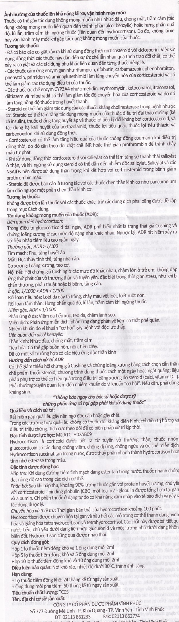 Hình ảnh Thuốc tiêm Vinphason 100mg Vinphaco điều trị lupus ban đỏ hệ thống, hồng ban đa dạng nặng (1 lọ + 1 ống)