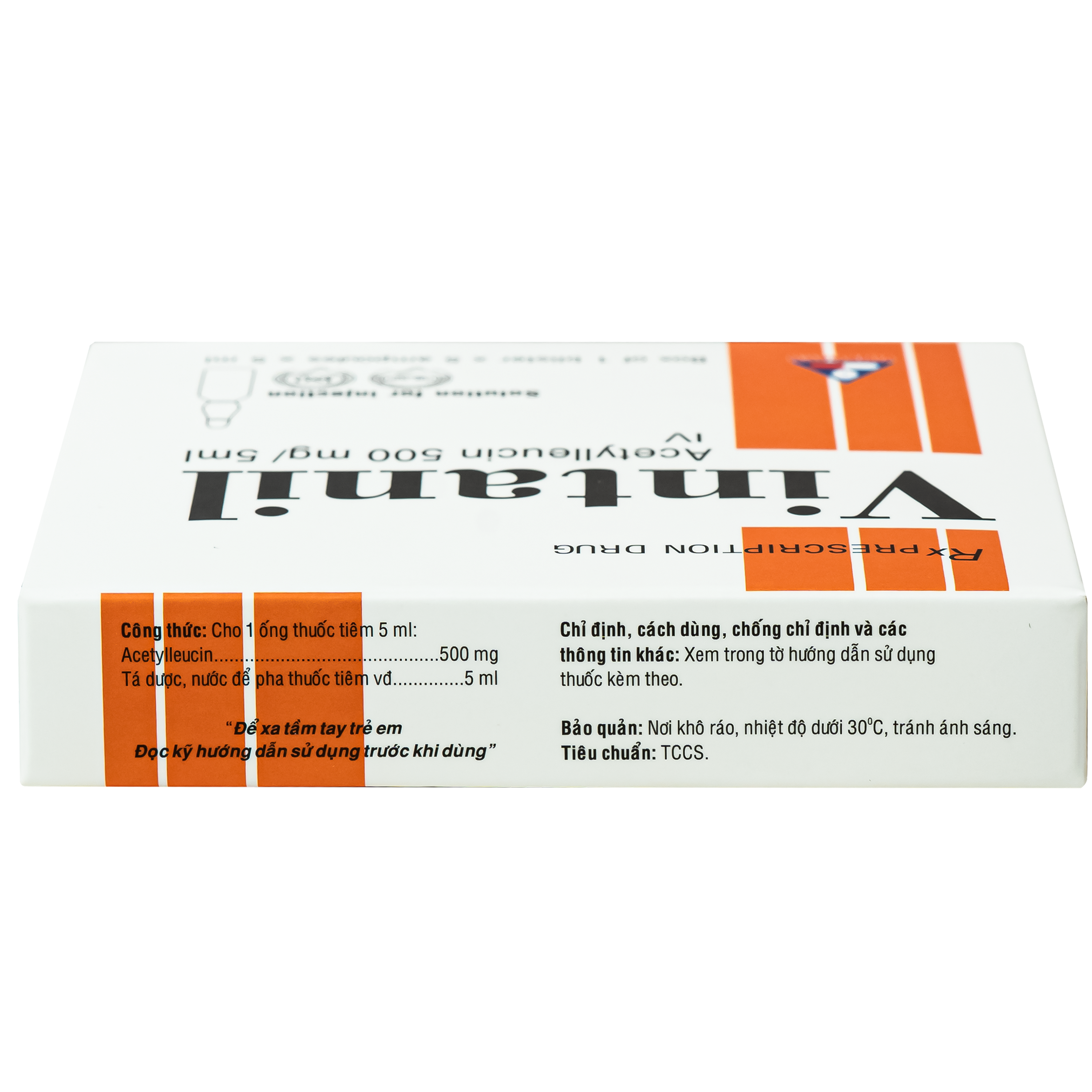 Hình ảnh Thuốc tiêm Vintanil 500mg/5ml Vinphaco điều trị triệu chứng các cơn chóng mặt (1 vỉ x 5 ống x 5ml)