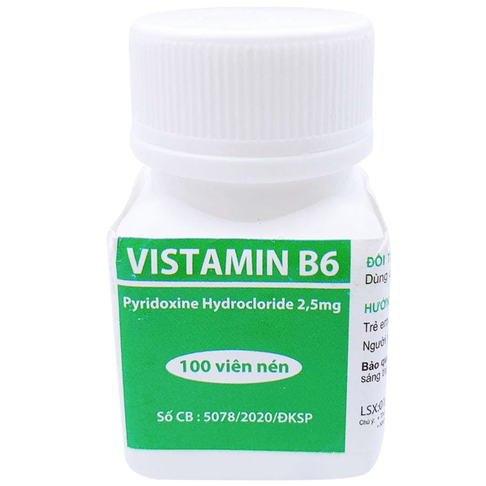 Hình ảnh Viên nén Vistamin B6 Đại Uy bổ sung vitamin B6 cho cơ thể (100 viên)