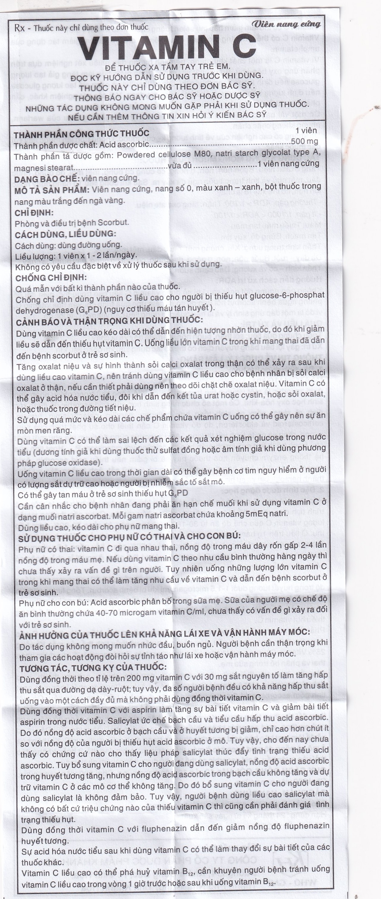 Hình ảnh Thuốc Vitamin C 500mg Khapharco dự phòng và điều trị bệnh Scorbut (200 viên)