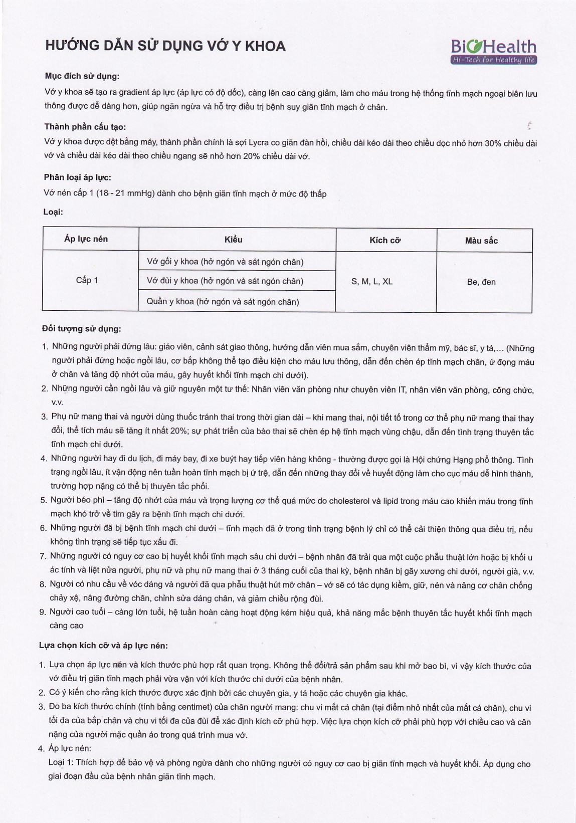 Hình ảnh Vớ y khoa Compression I AG BioHealth tăng lưu thông máu, giảm tình trạng phù nề (Màu da - Size M)